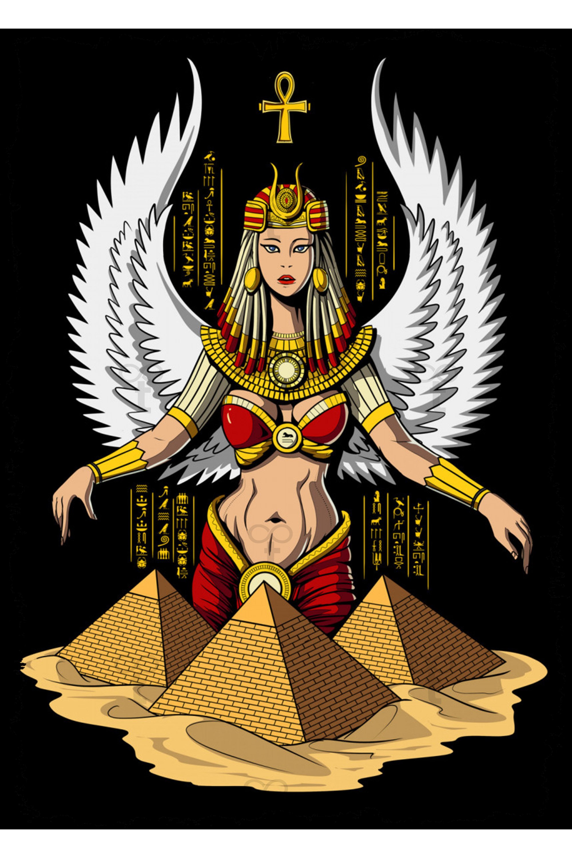 Isis Mısır Tanrılarının Kraliçesi Tema Ahşap Tablo
