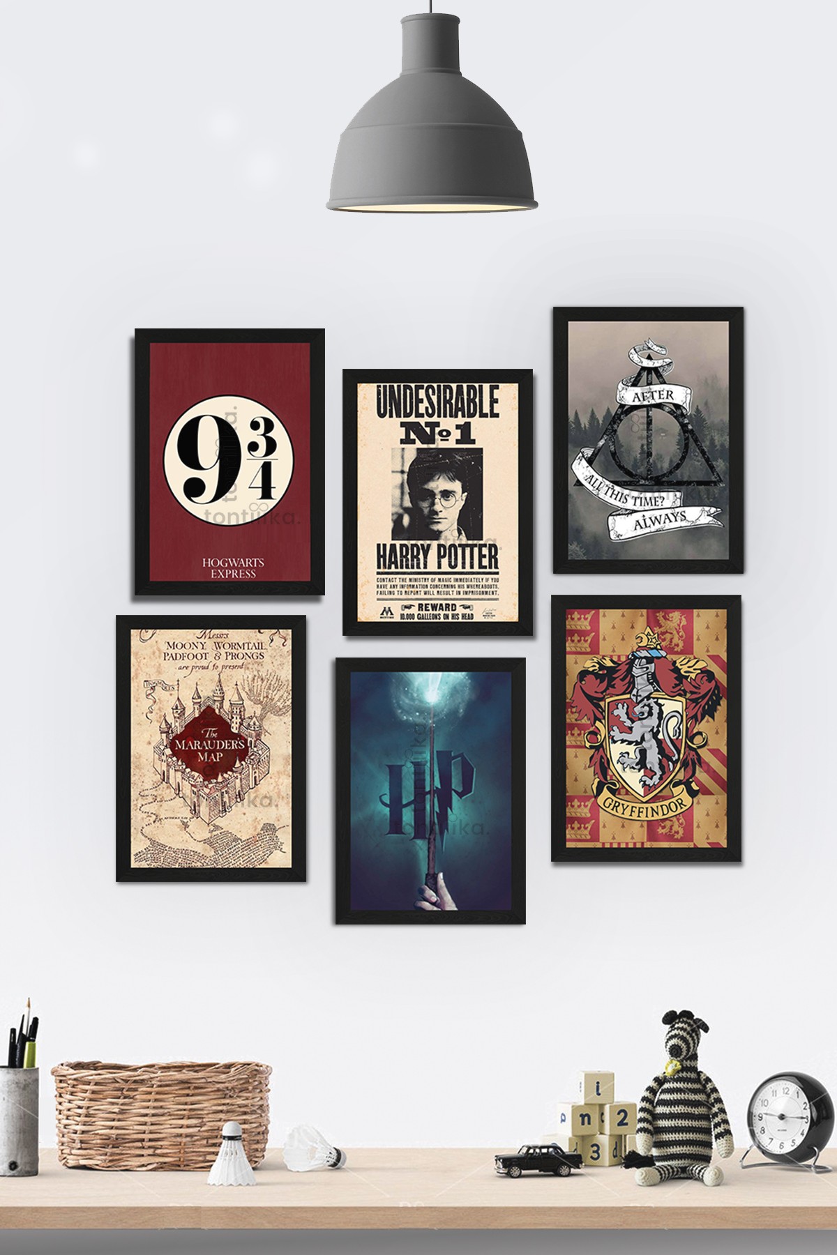 Harry Potter Temalı 6'lı Ahşap Tablo Seti – Büyülü Dekorasyonunuz İçin 🌟