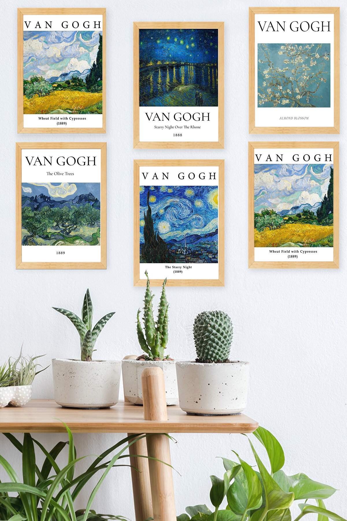  🎨 Van Gogh Temalı 6'lı Ahşap Tablo Seti – Sanatın Büyüleyici Renkleri