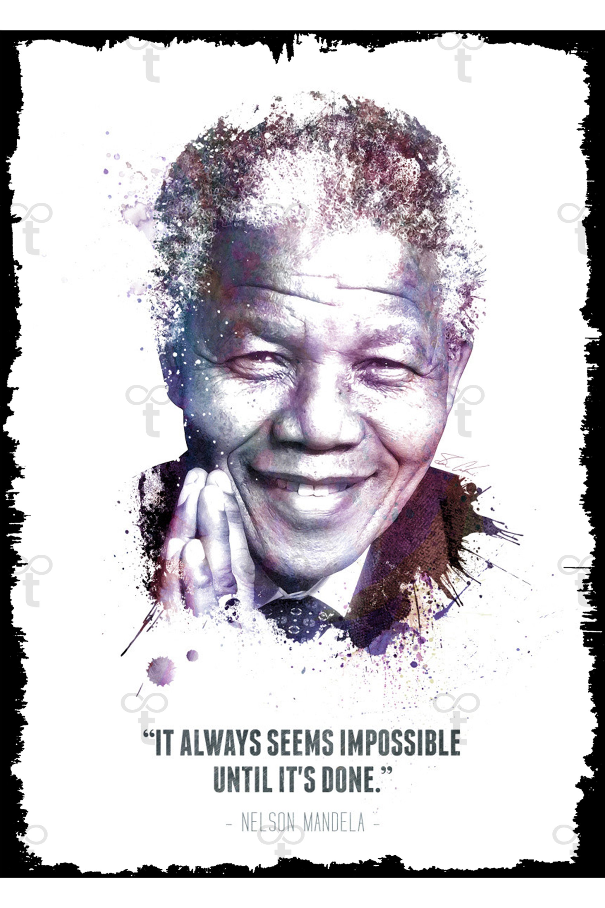 Nelson Mandela Motivasyon Ahşap Tablo
