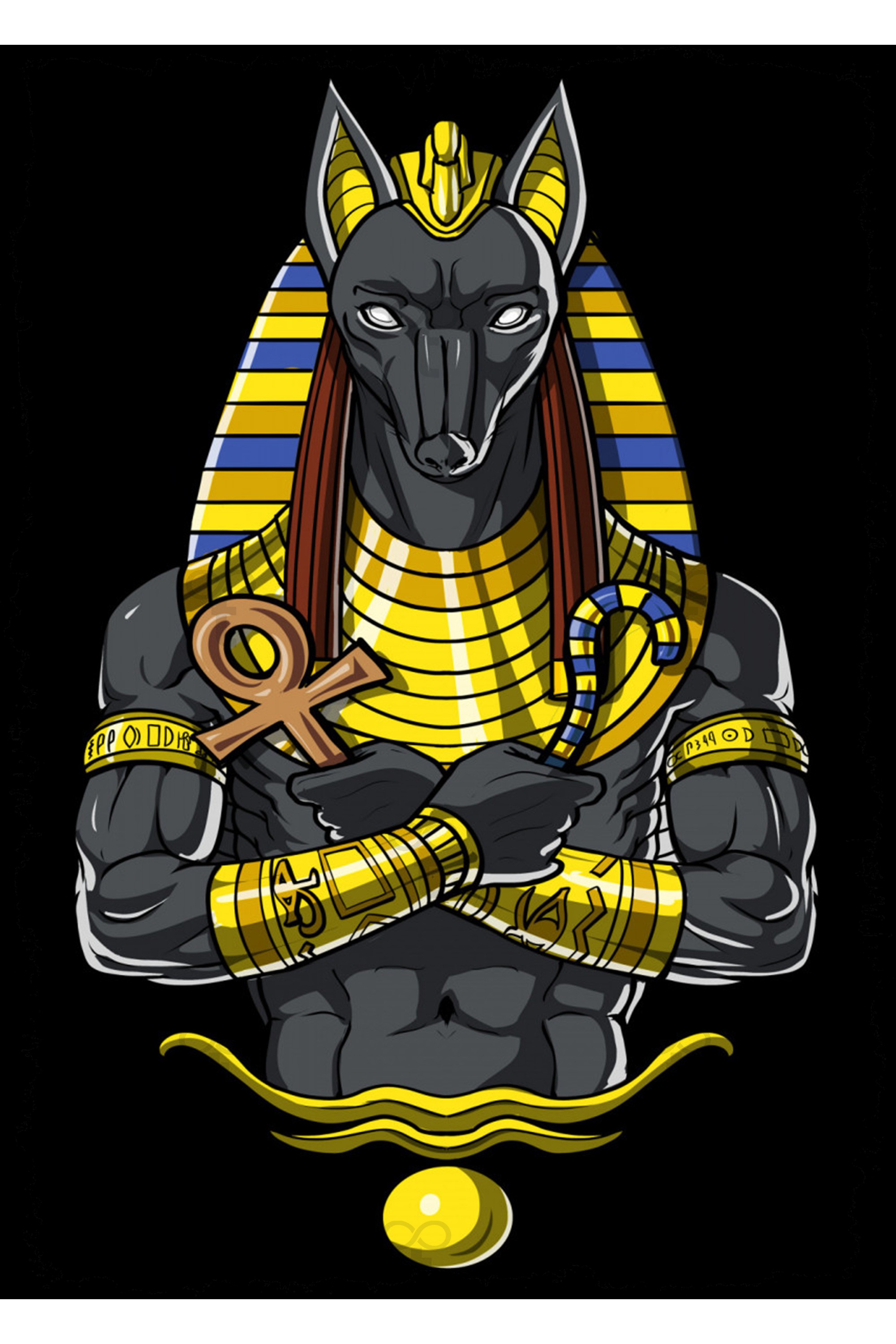 Anubis Mısır Tanrısı Tema Ahşap Tablo