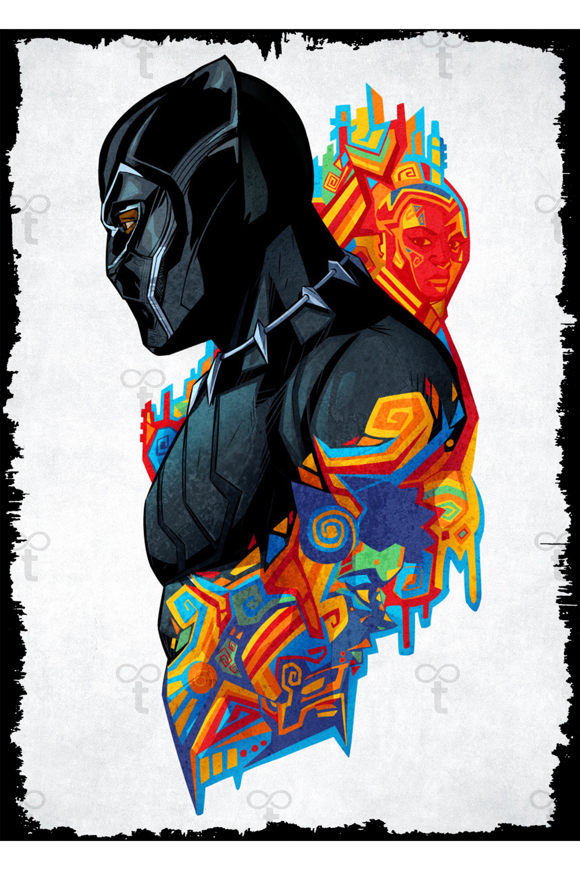Black Panther Kahraman Temalı Ahşap Tablo