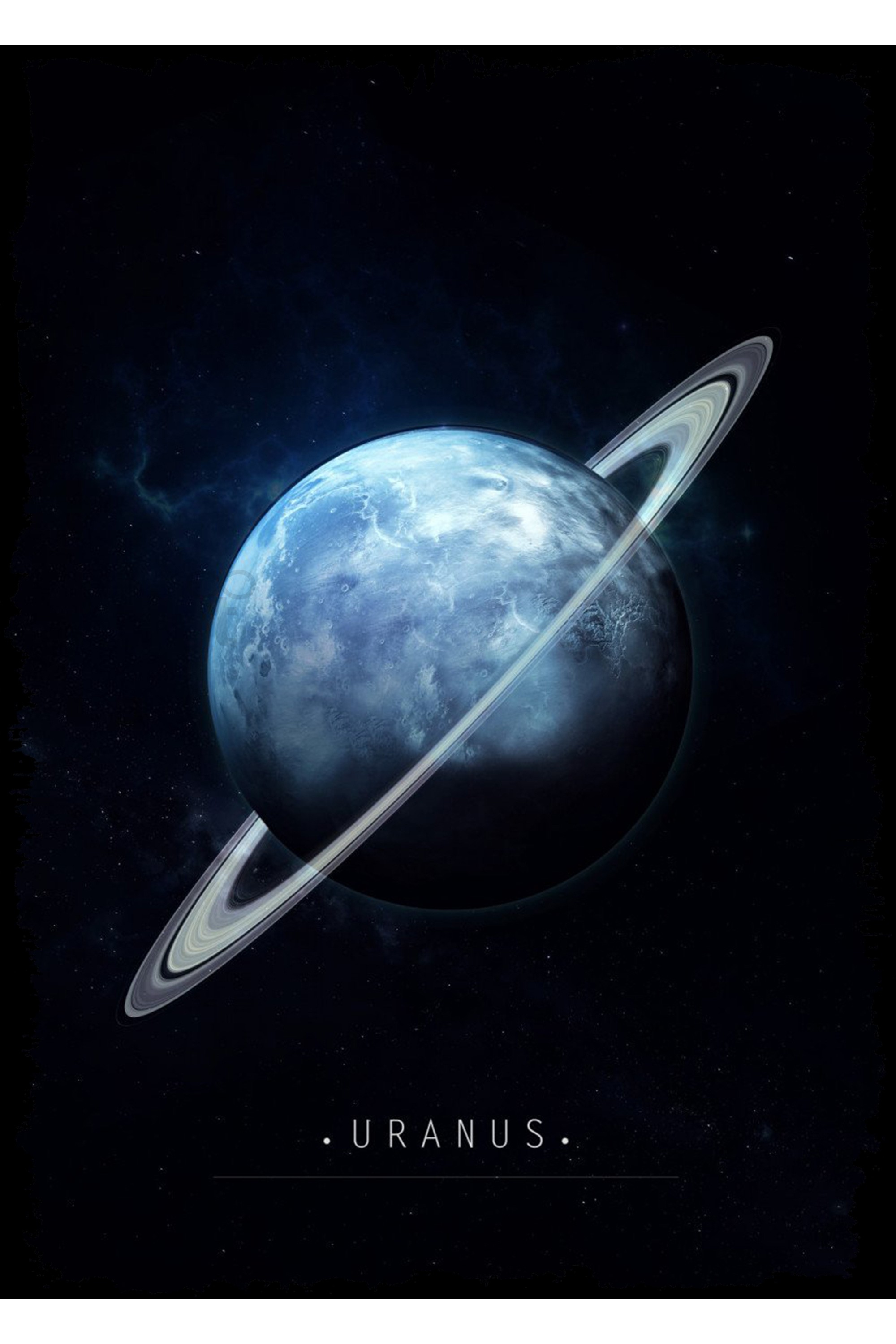 Uranüs Gezegen Ahşap Tablo