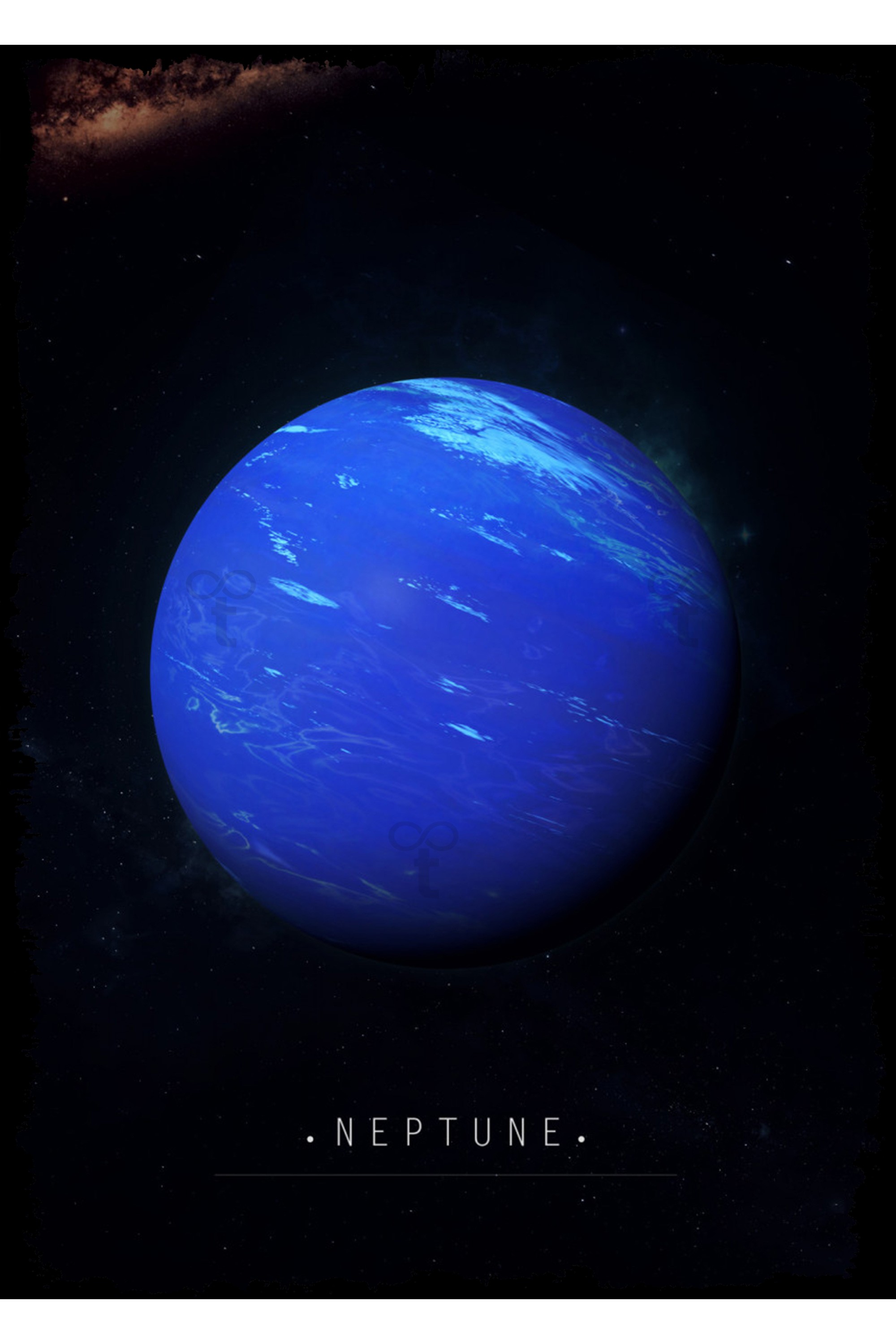 Neptün Gezegen Ahşap Tablo