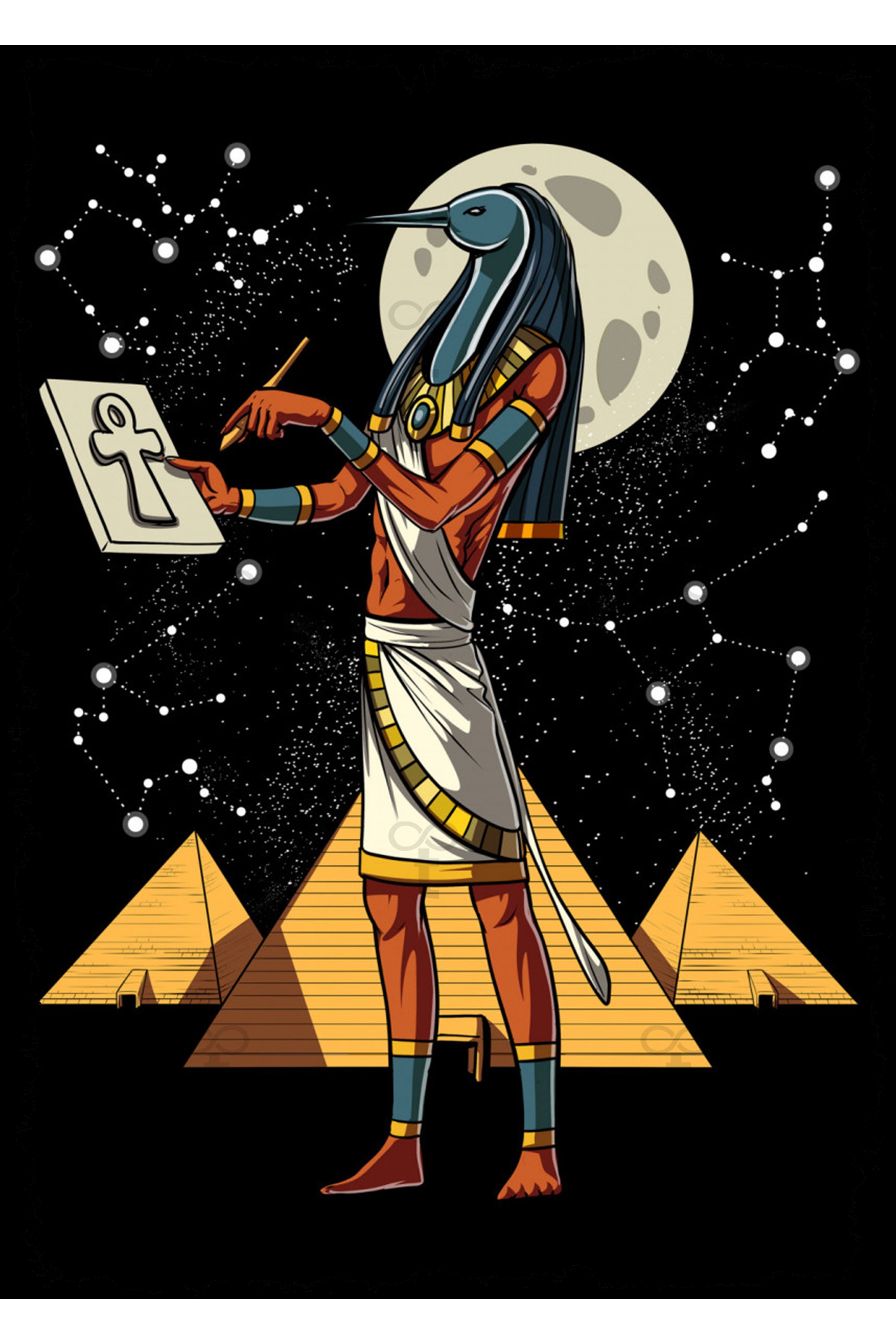 Thoth Mısır Tanrısı Tema Ahşap Tablo