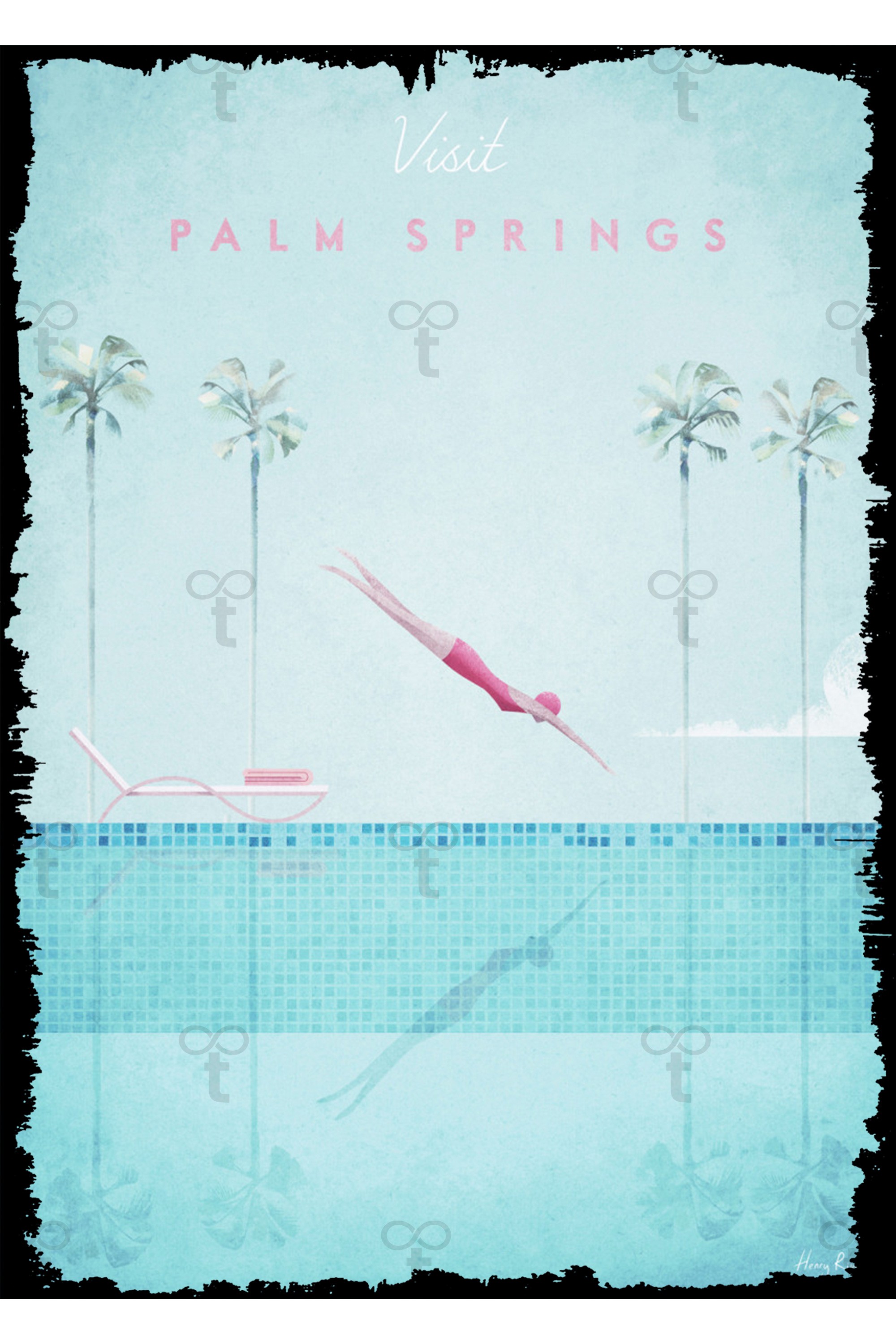 Palm Springs Tema Ahşap Tablo