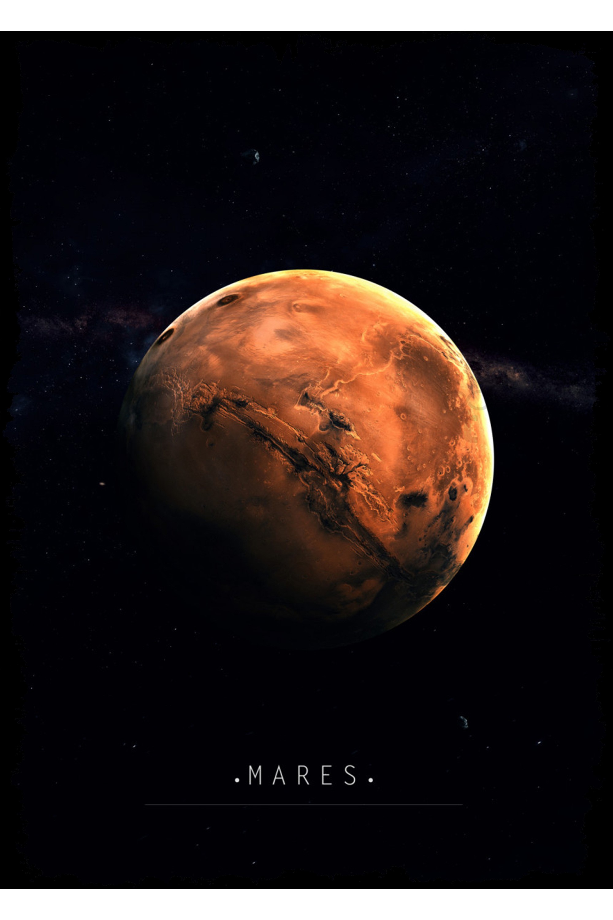 Mars Gezegen Ahşap Tablo