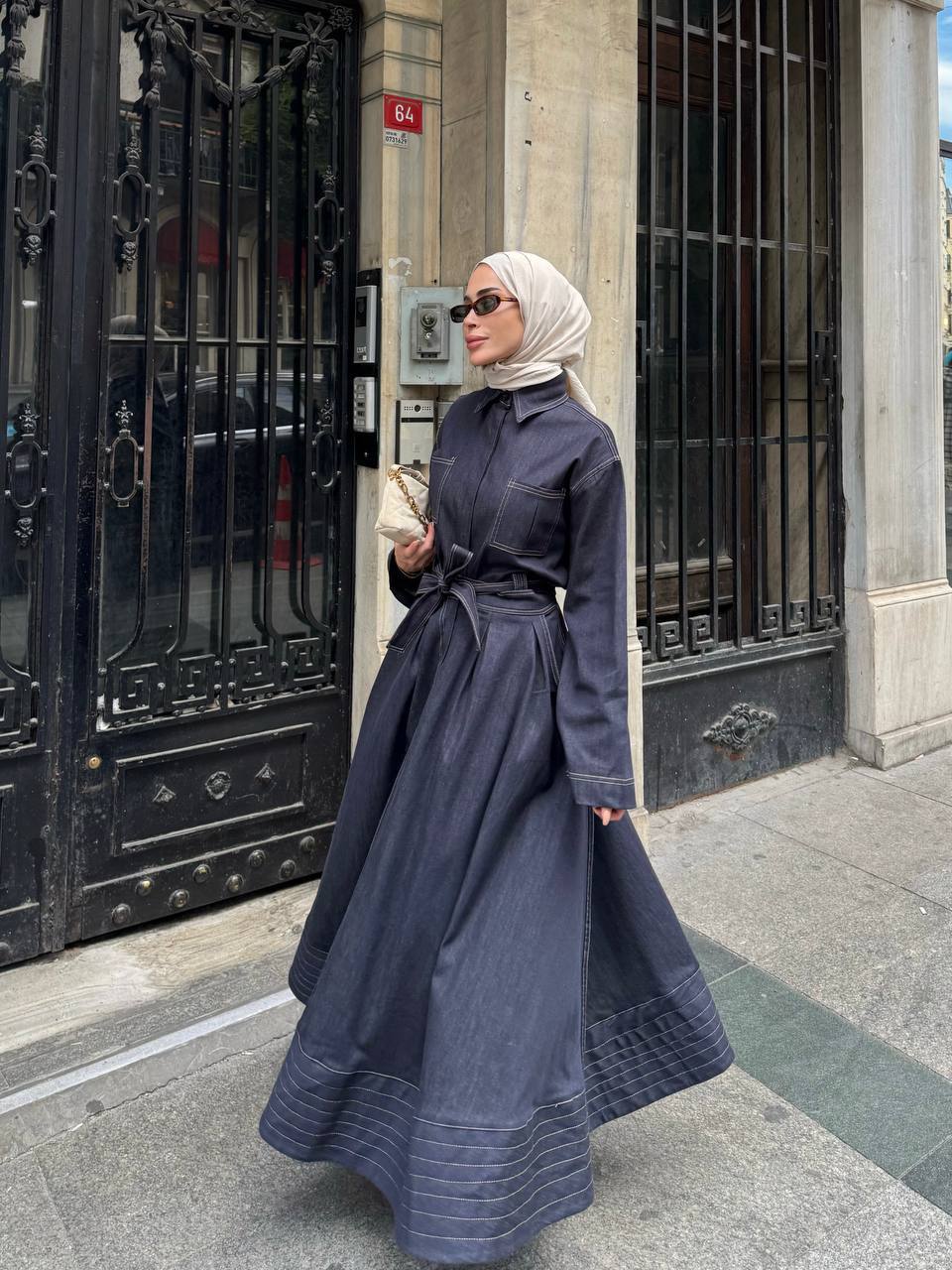 Kot Oversize Kadın Etek Ceket Takım - lacivert