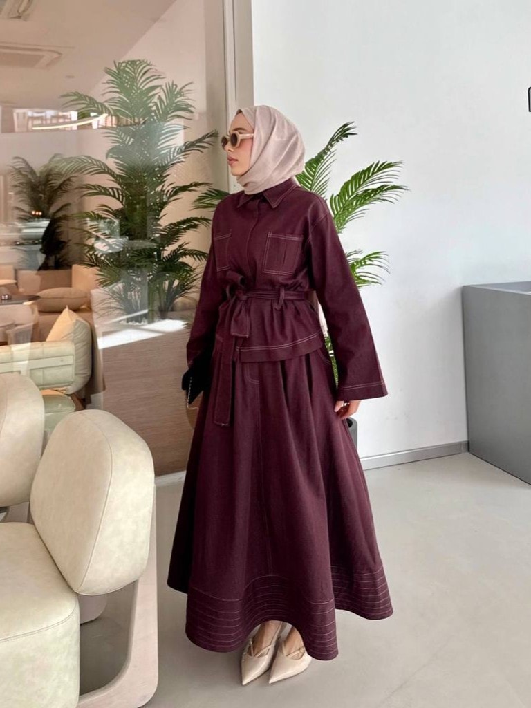 Kot Oversize Kadın Etek Ceket Takım