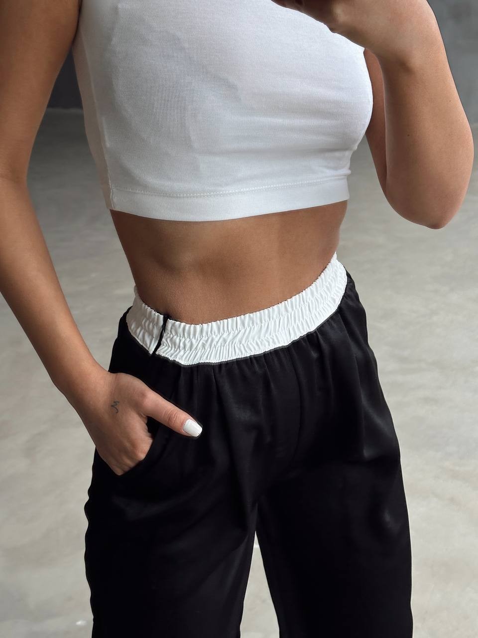 Geniş Paça Kadın Pantolon – Yüksek Bel, Lastikli Bel Spor ve Günlük Pantolon