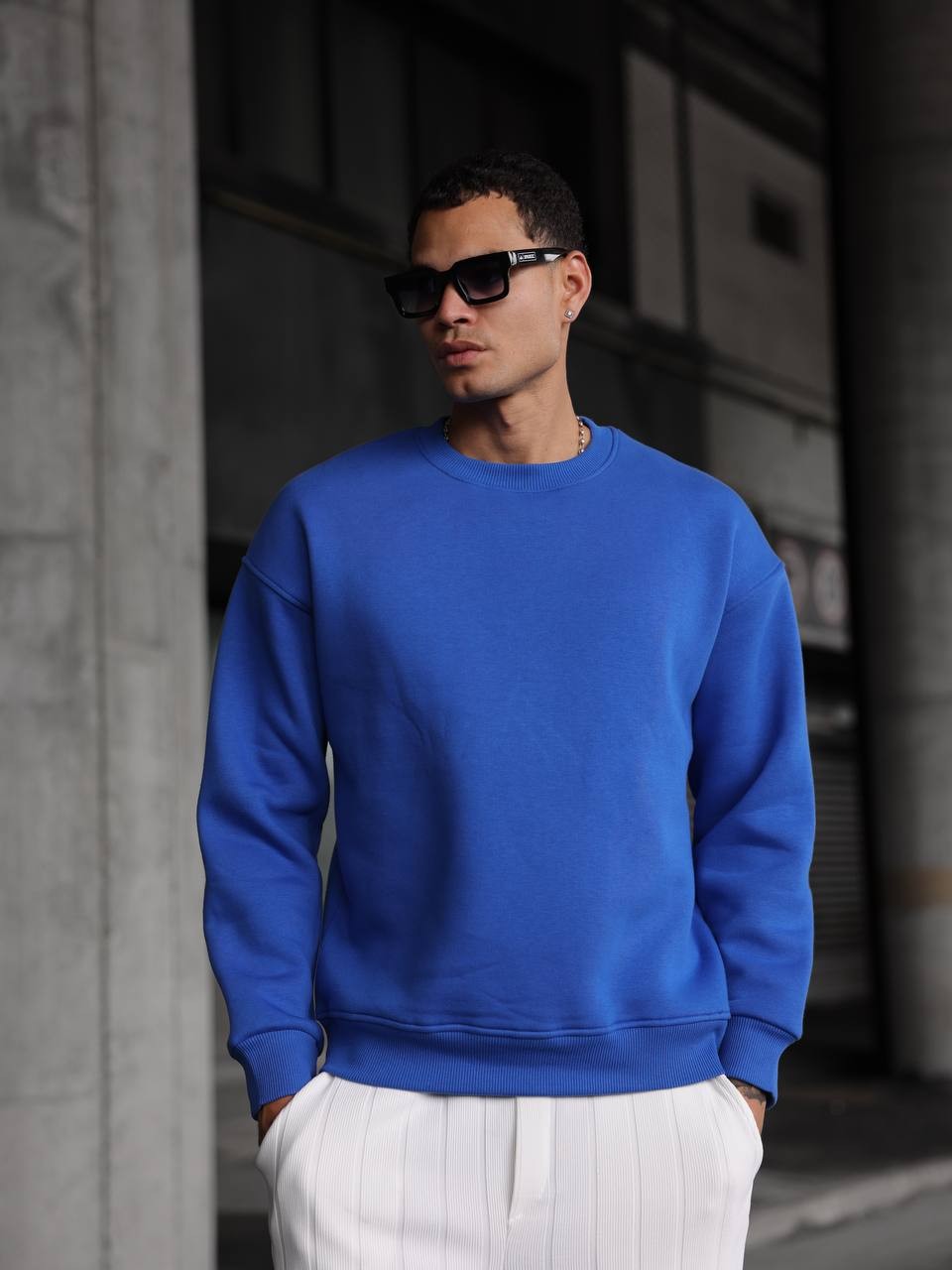 Erkek Oversize  Sweatshirt – Günlük ve Spor Stil - lacivert