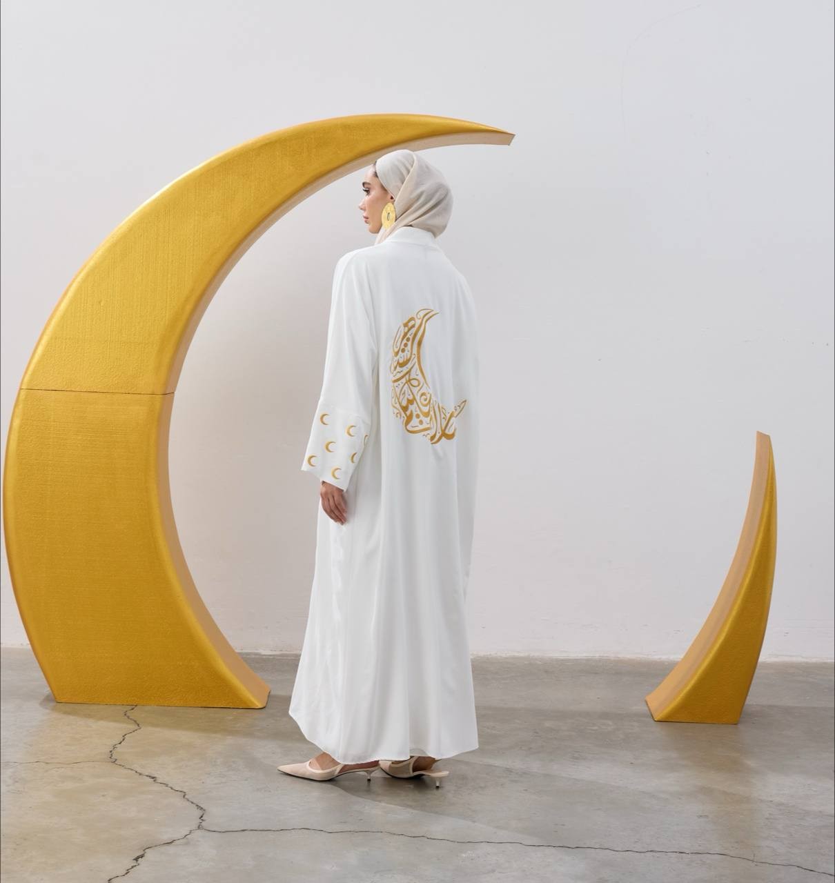 CREP KUMAŞ TASARIM UZUN ABAYA KİMONO 