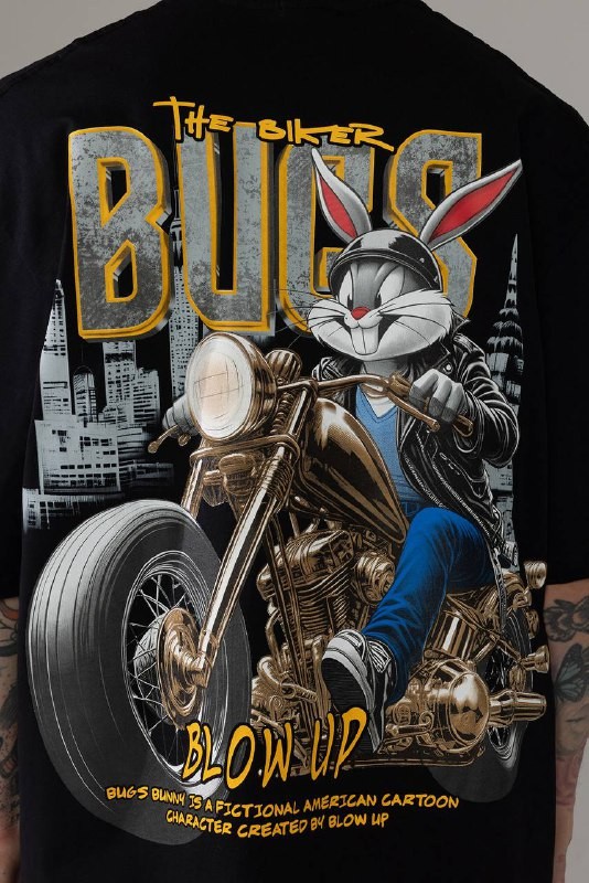 The Biker Bugs Baskılı Oversize  Tişört – Erkek Sokak Stili