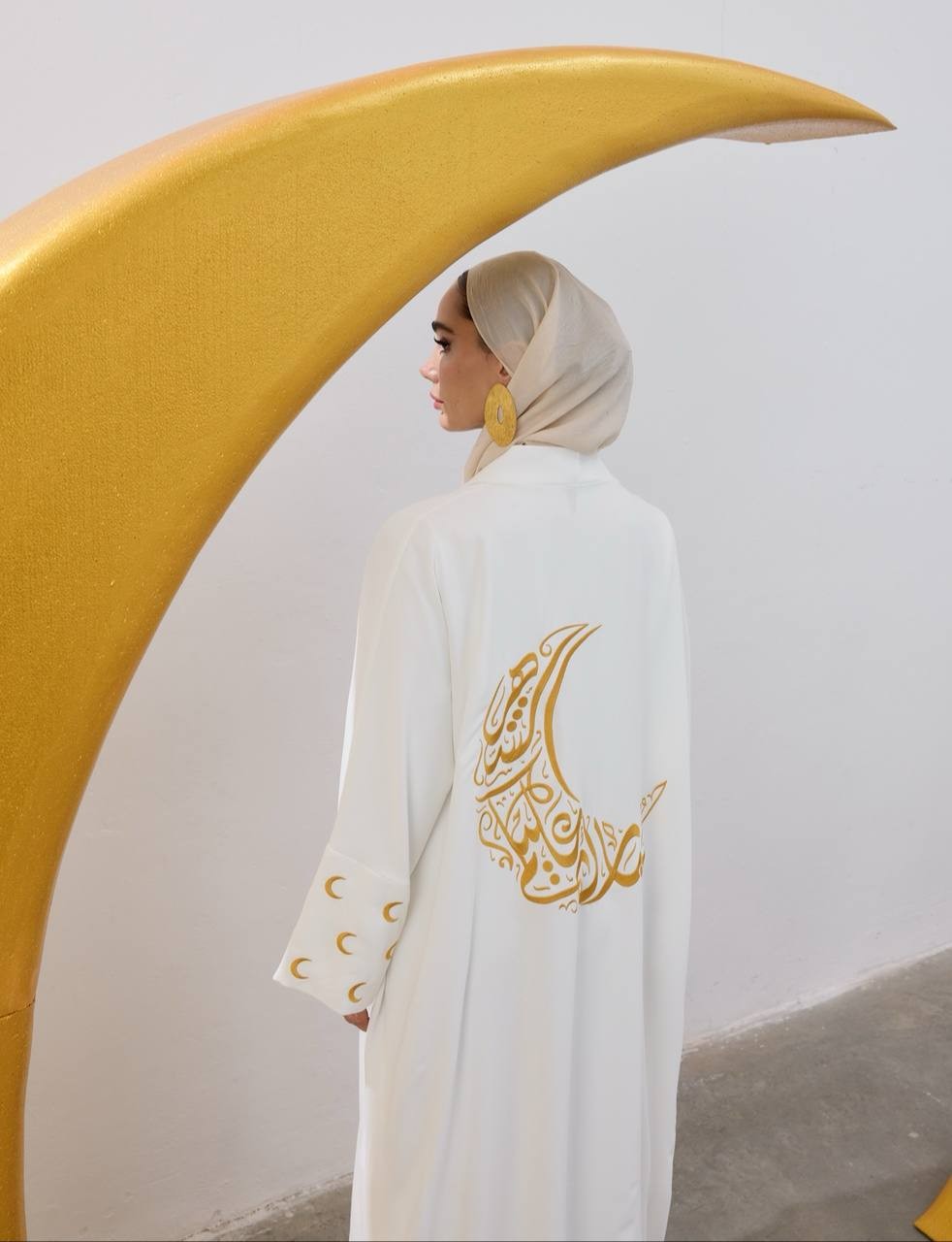 CREP KUMAŞ TASARIM UZUN ABAYA KİMONO 