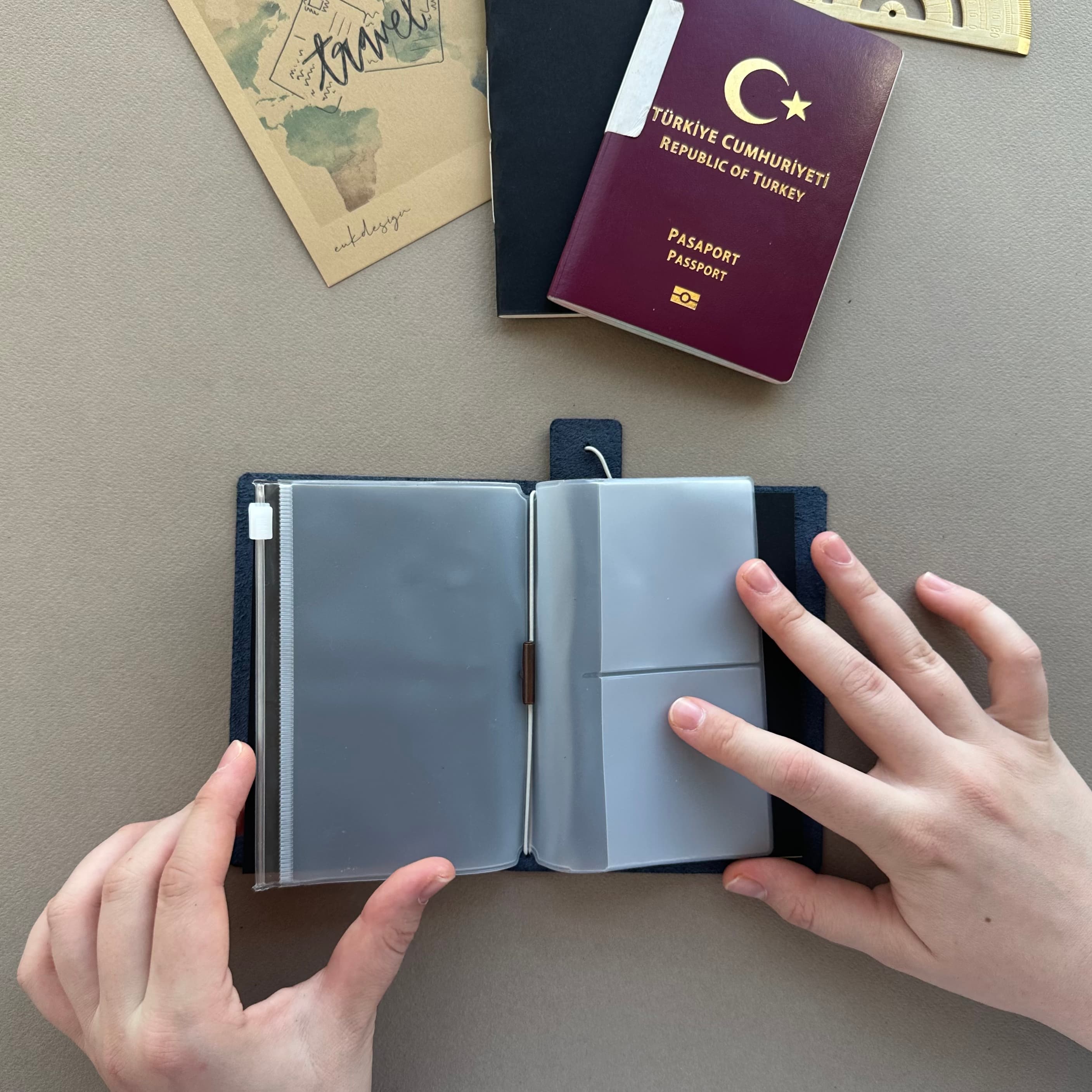 Deri Travelers Notebook Cover Pasaport Size