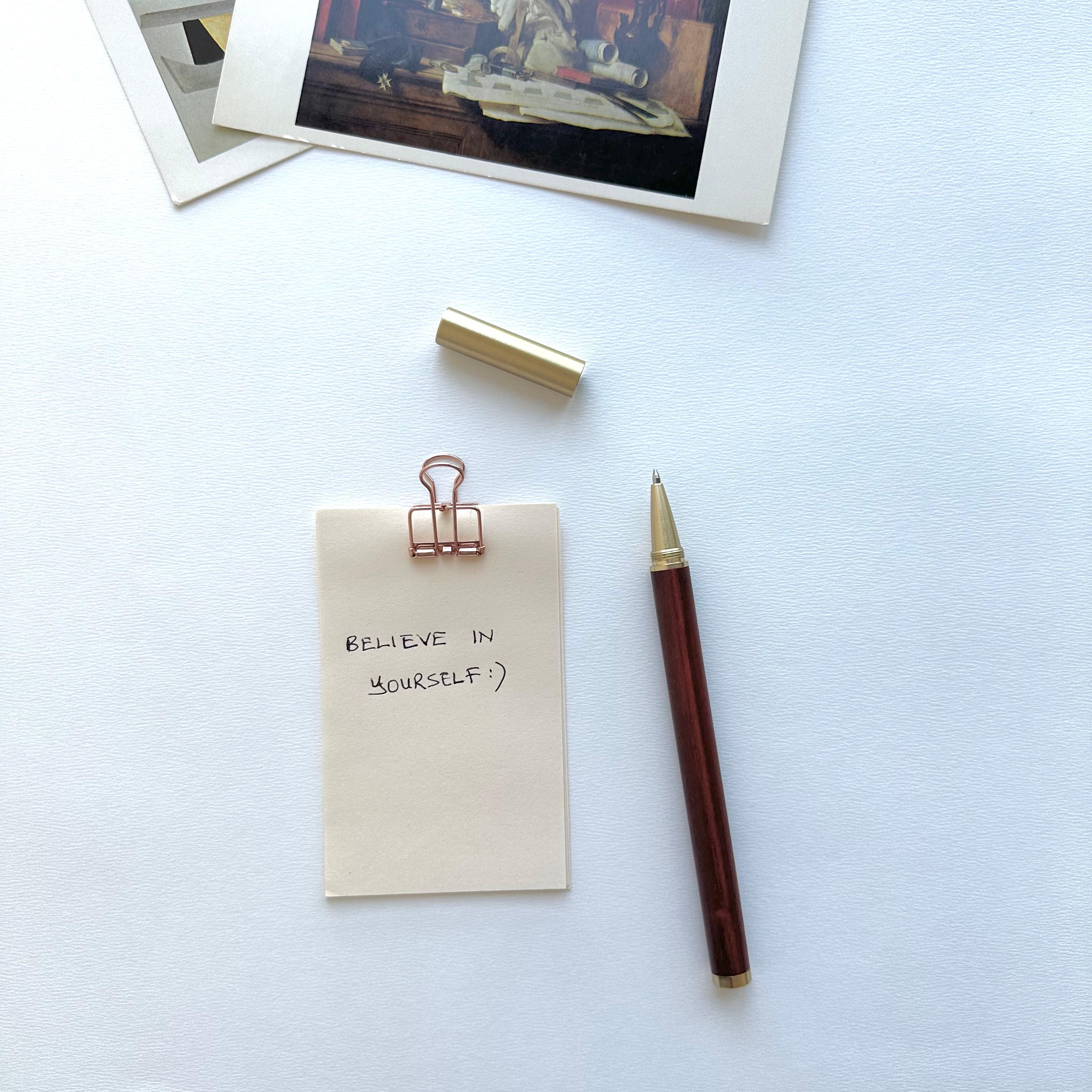 Natural Wood - Brass Detail Gel Pen