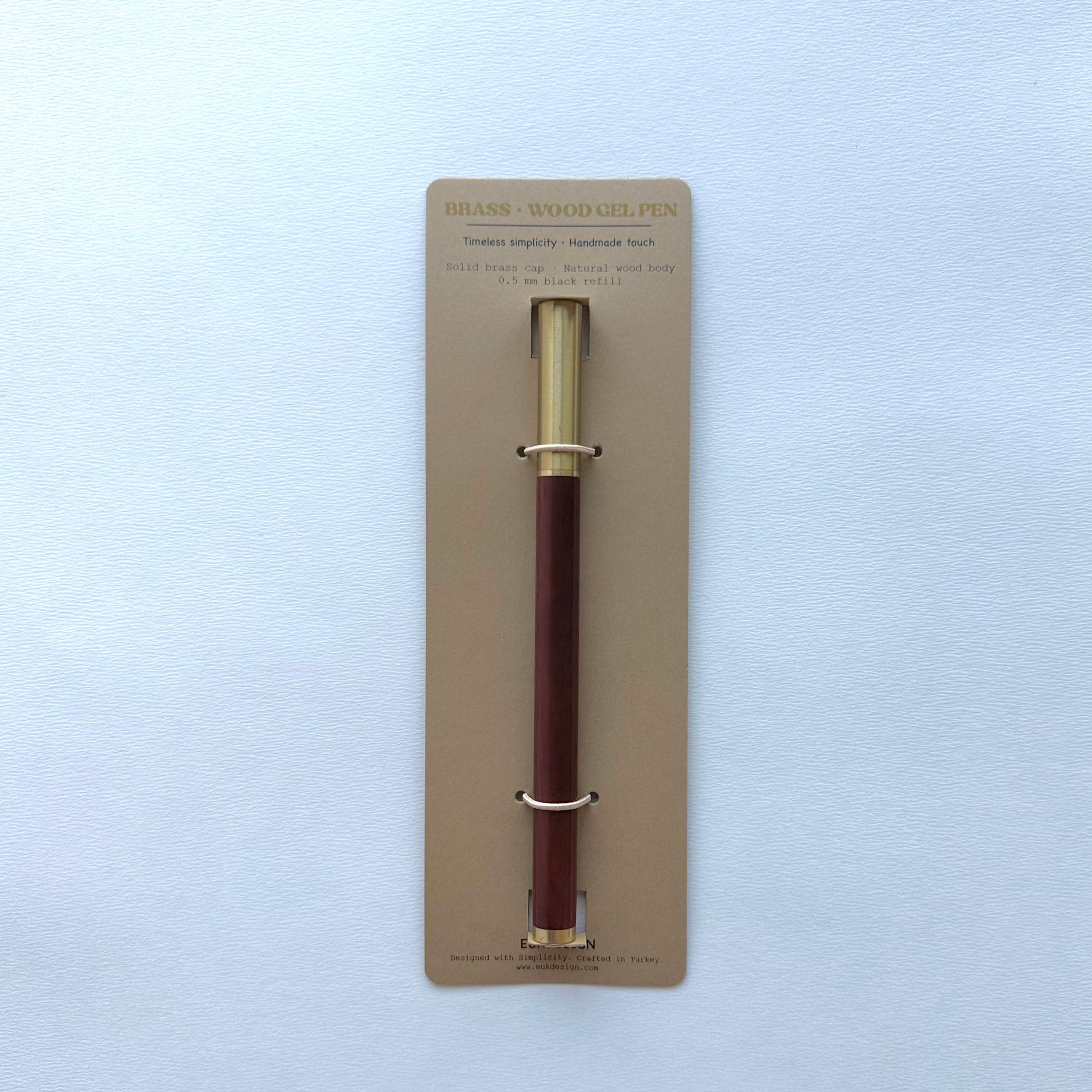 Natural Wood - Brass Detail Gel Pen