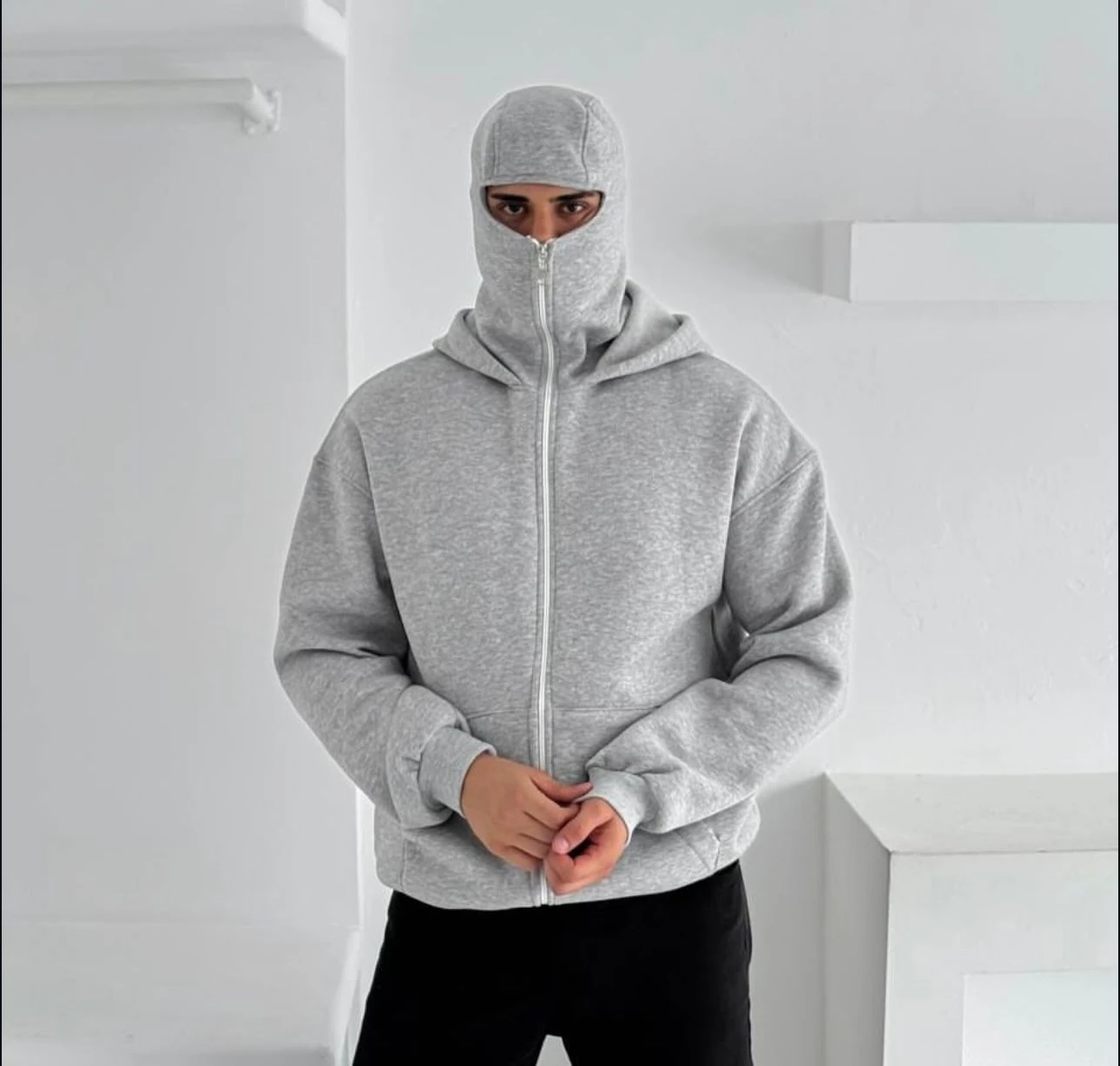 Gri Ninja Hoodie