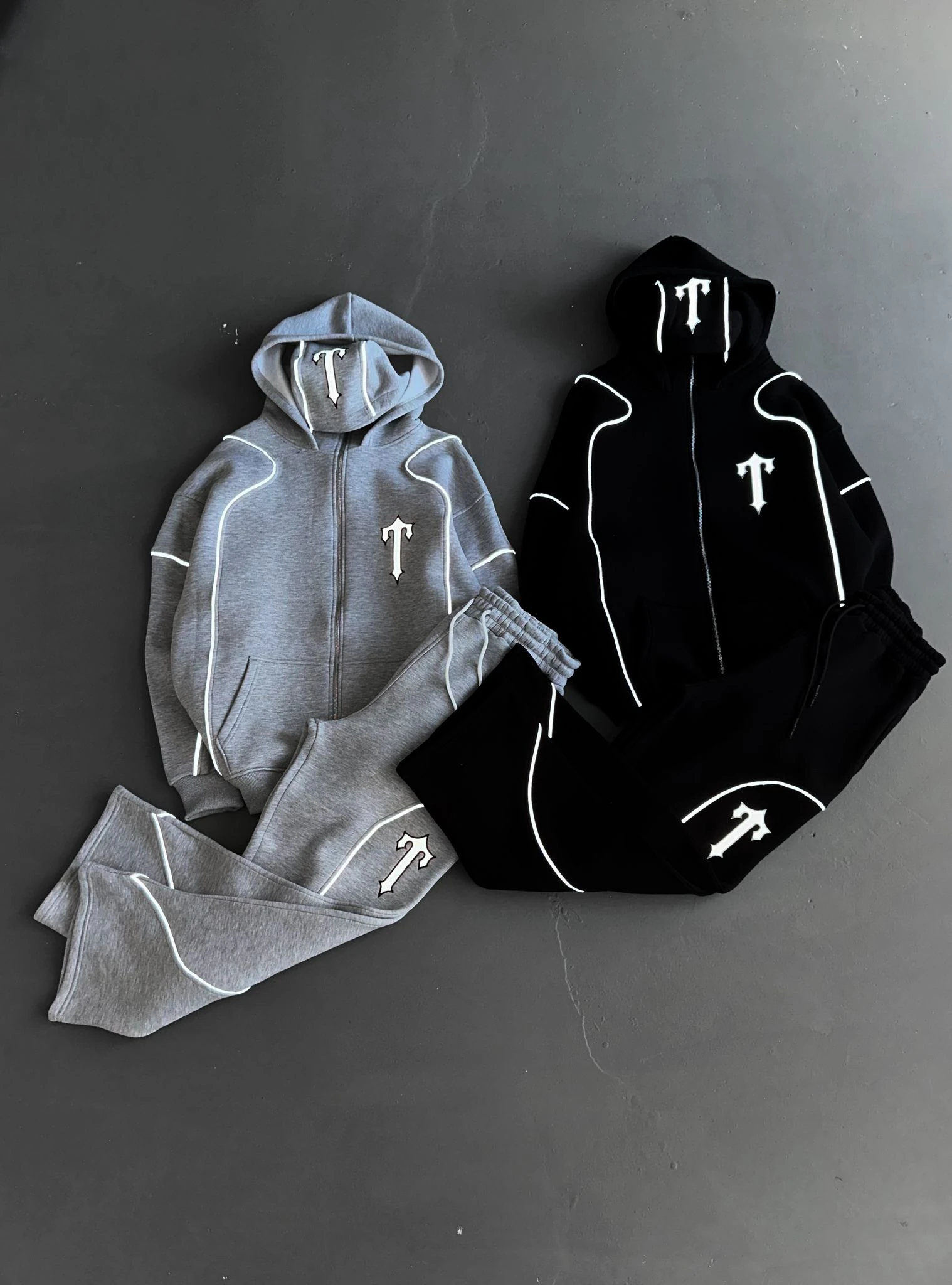 Gri Biyeli Trapstar Eşofman Takımı