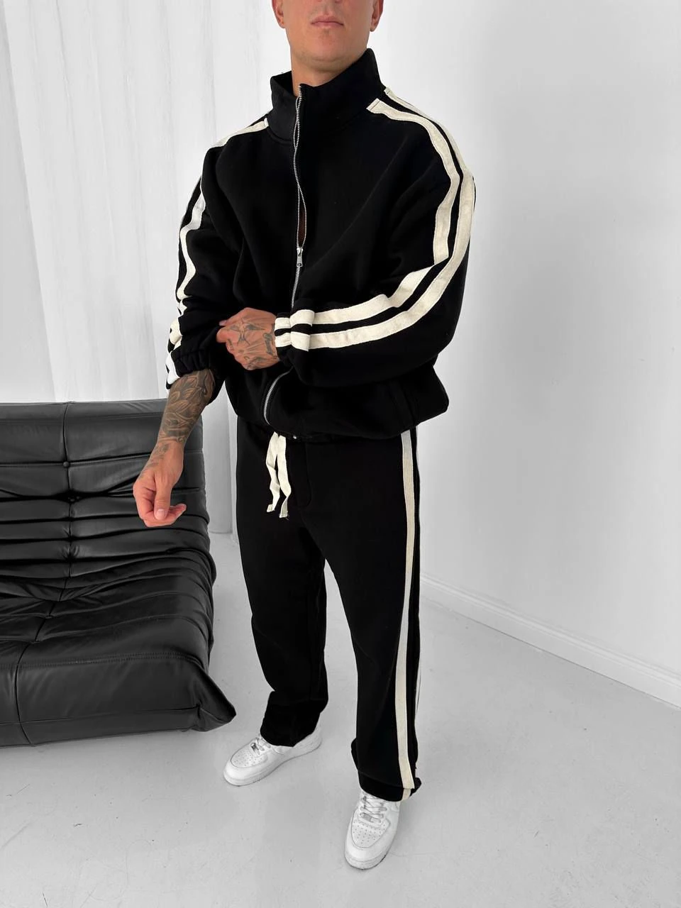 SİYAH BEJ BİYELİ TAKIM 