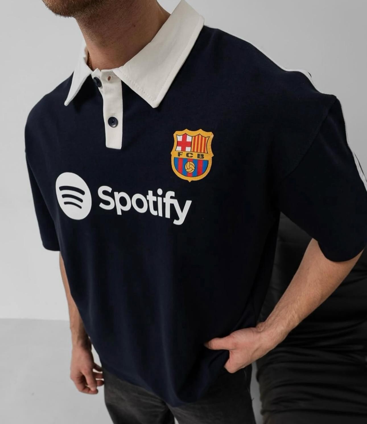 Polo Yaka Spotify Fcb T-shirt