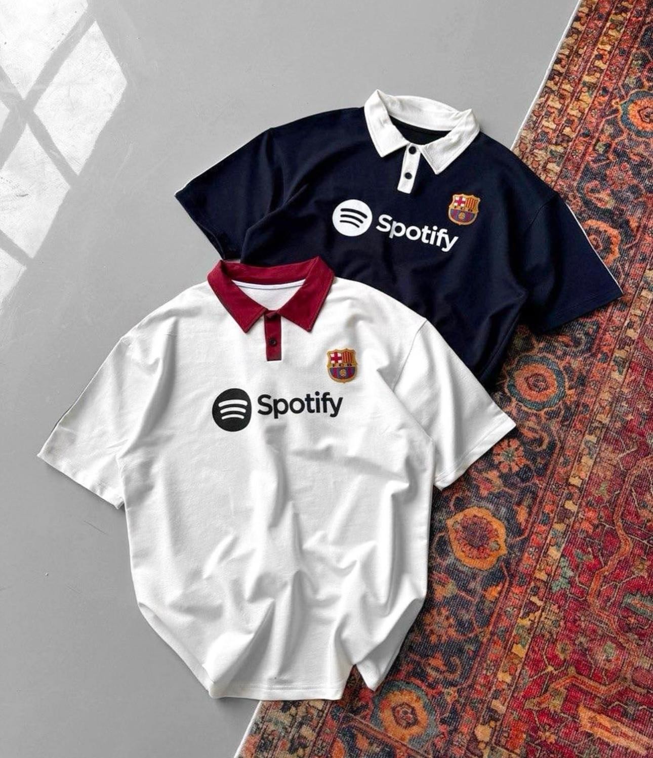 Polo Yaka Spotify Fcb T-shirt