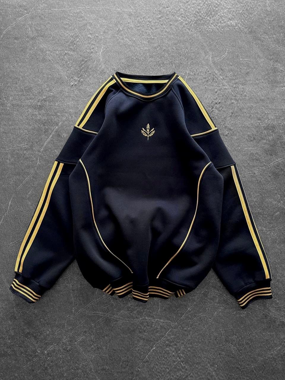 Retro gold şeritli sweat - siyah