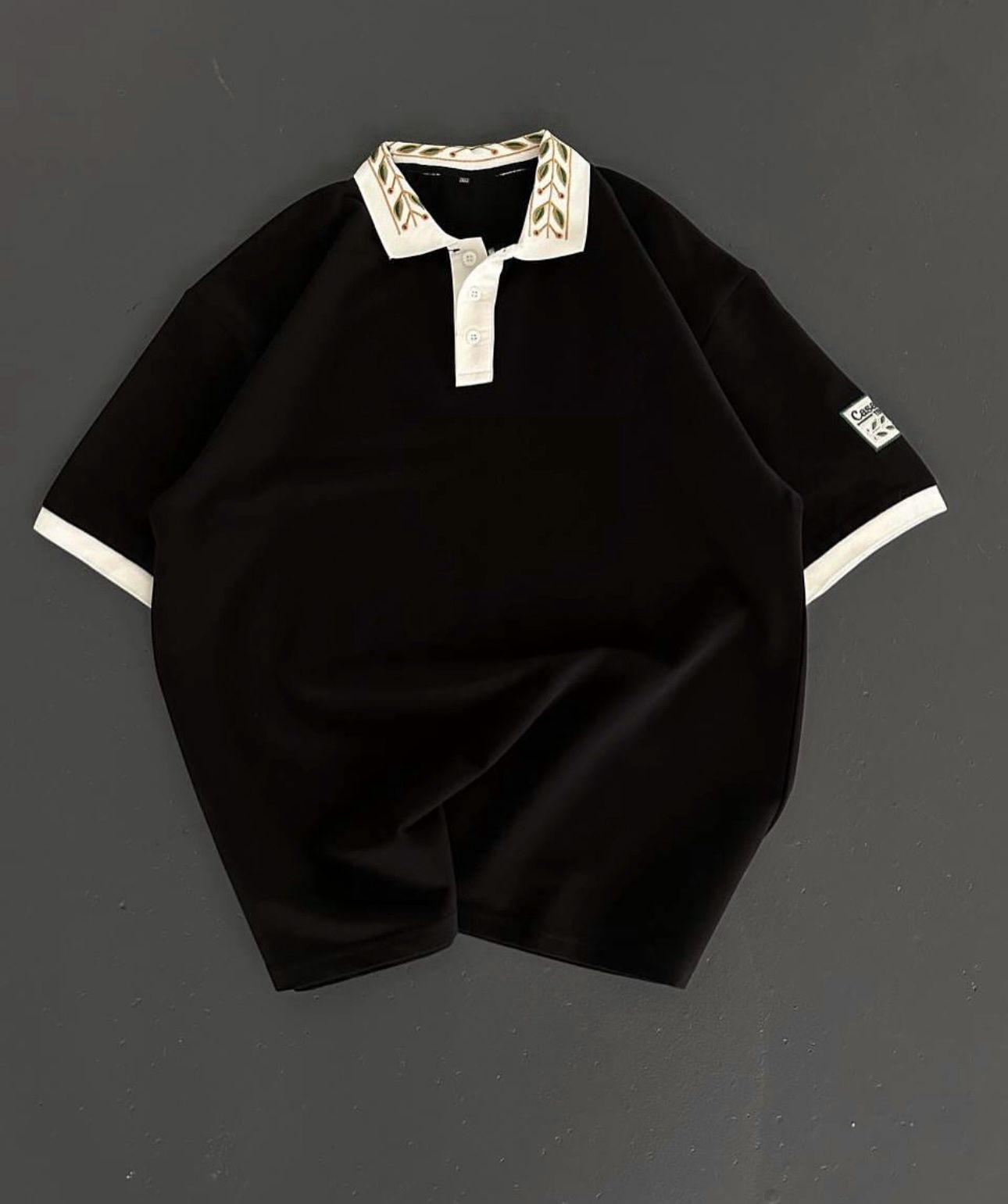 CasaBlanca Yaka Detaylı T-Shirt - Siyah