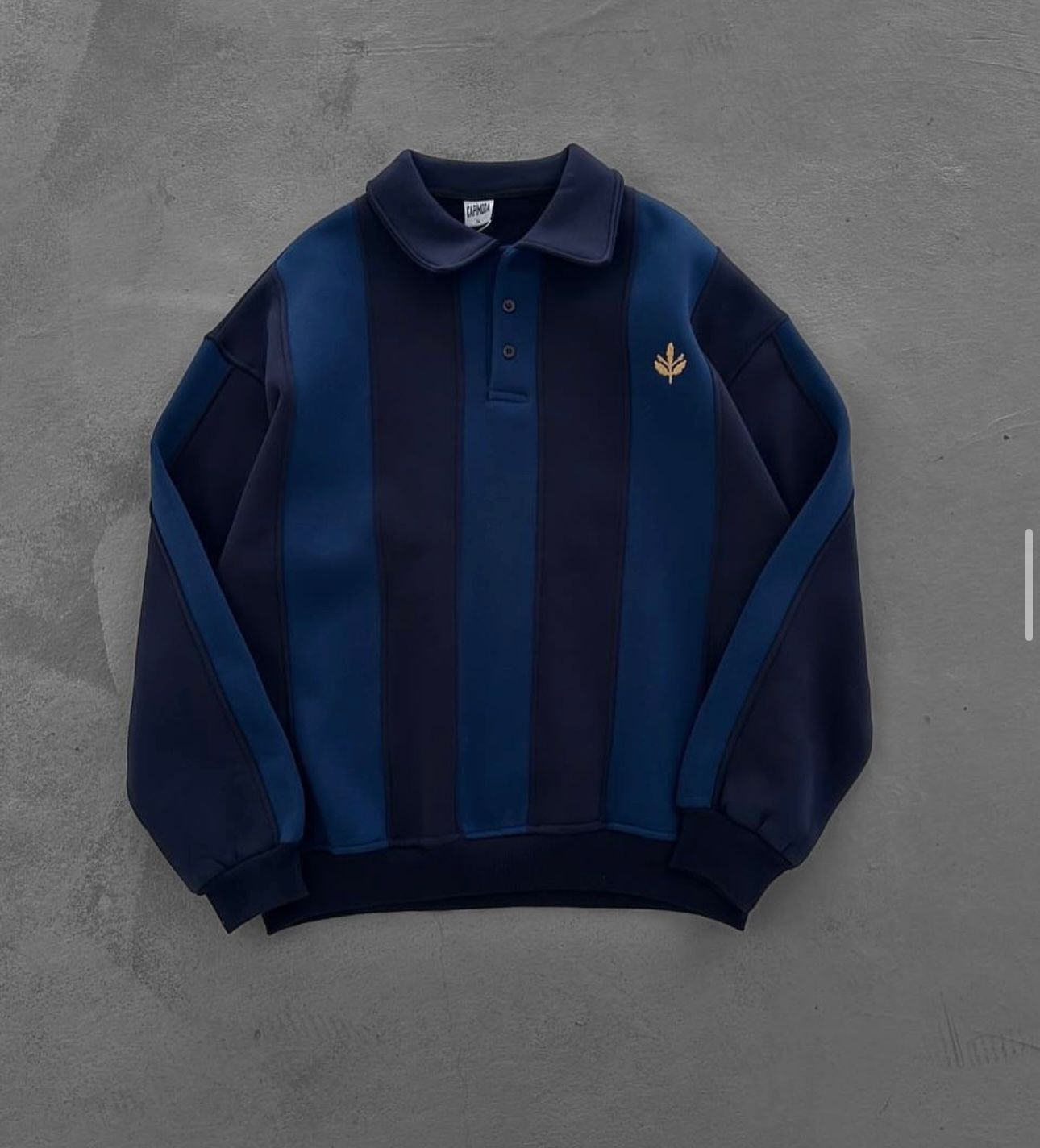 Double blue polo yaka sweat