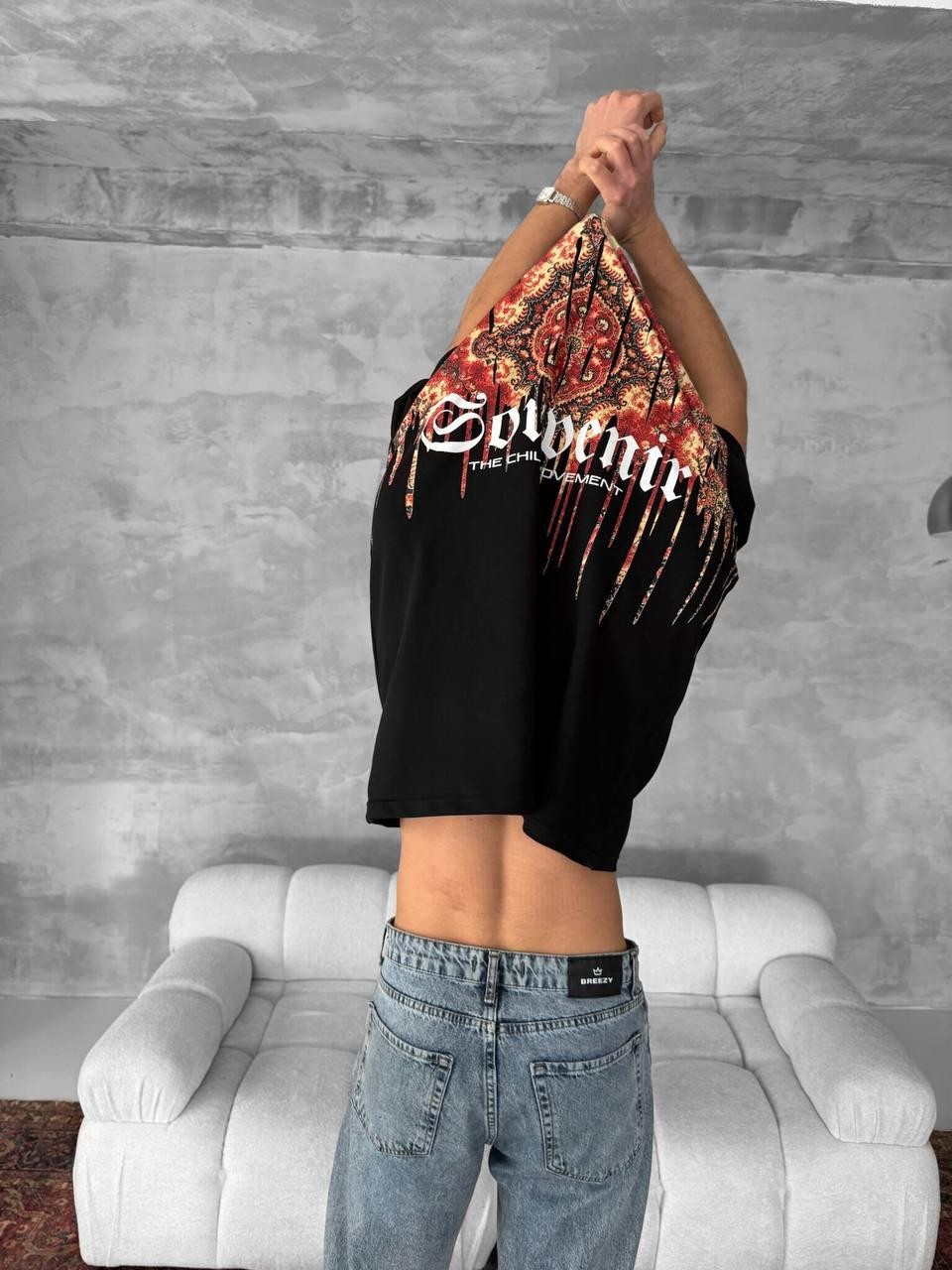 Renkli Etnik Desen T-Shirt