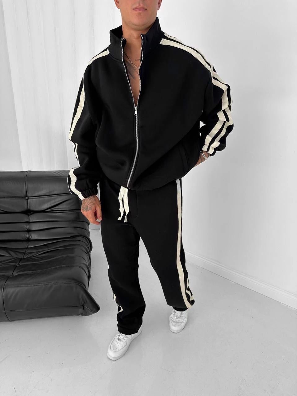 SİYAH BEJ BİYELİ TAKIM 