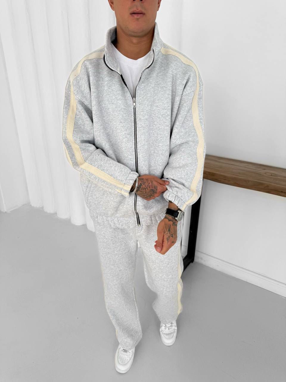 GRİ BEJ BİYELİ TAKIM 