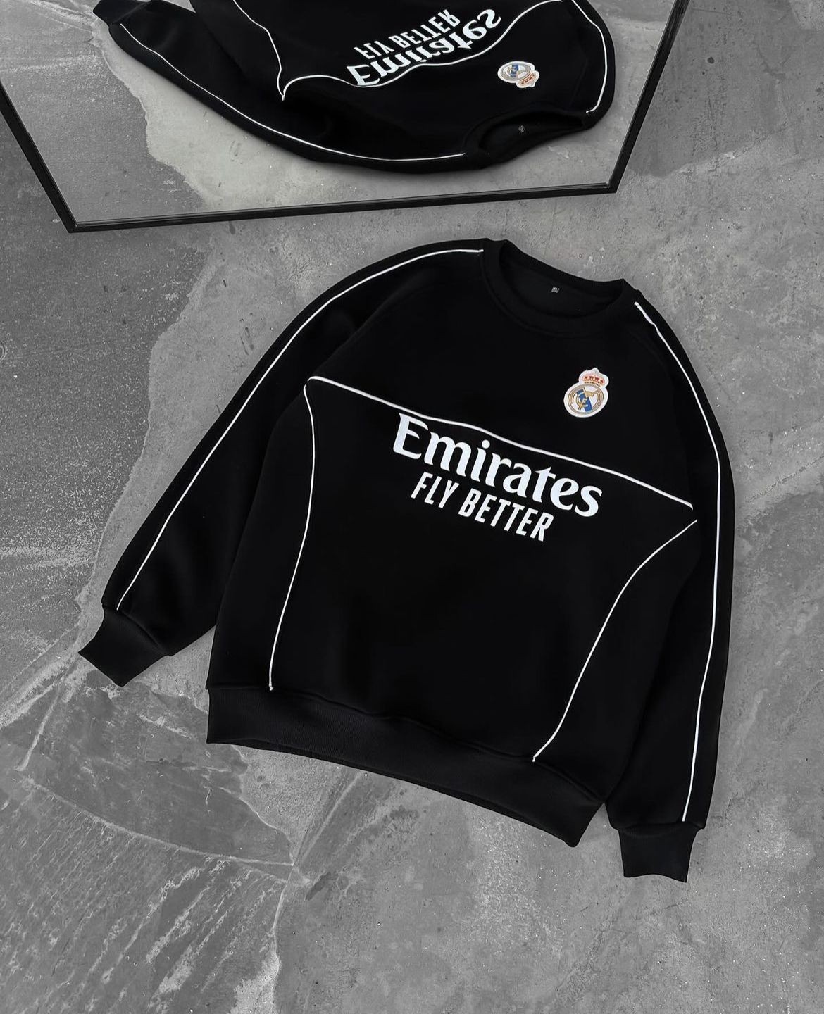 Biyeli Real Madrid Sweatshirt - Siyah