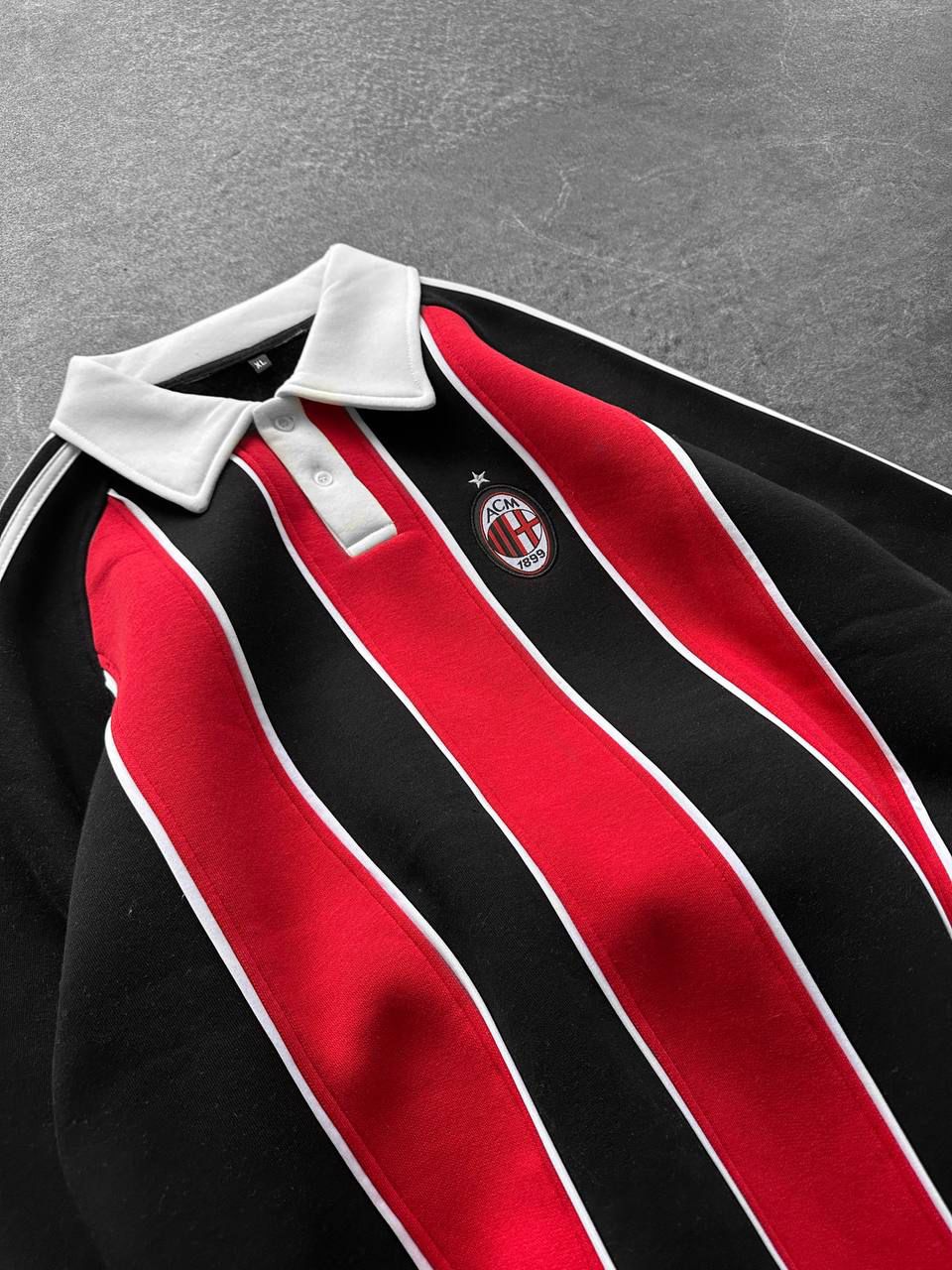AC Milan bloklu sweat - kırmızı siyah