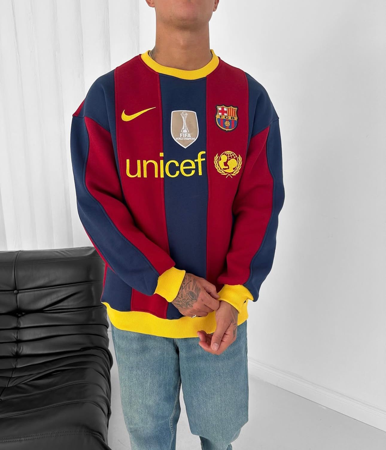 FCB Fifa Unicef Sweat - Bordo Lacivert