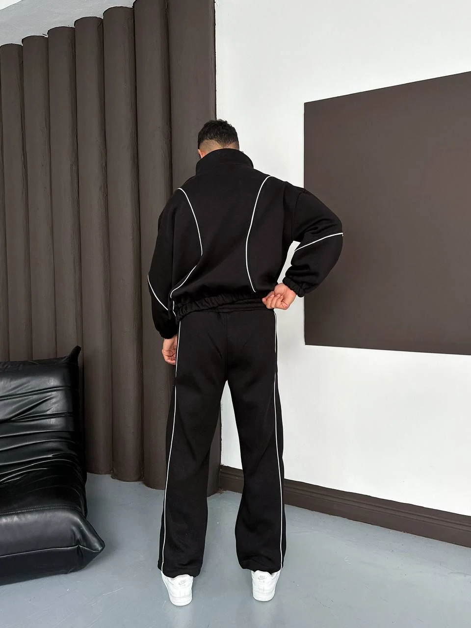 SİYAH BEYAZ BİYELİ RETRO TAKIM 