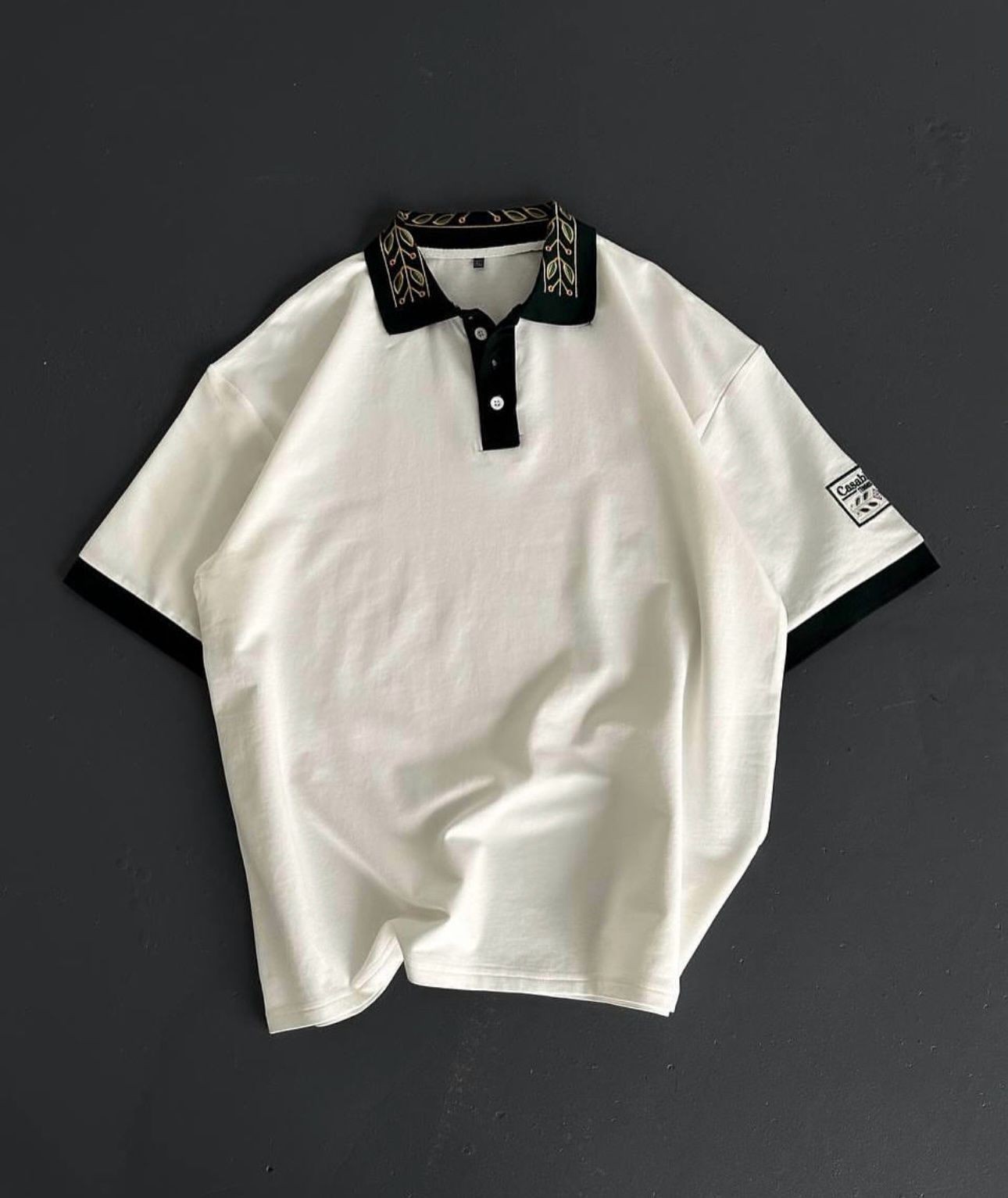 CasaBlanca Yaka Detaylı T-Shirt - Beyaz