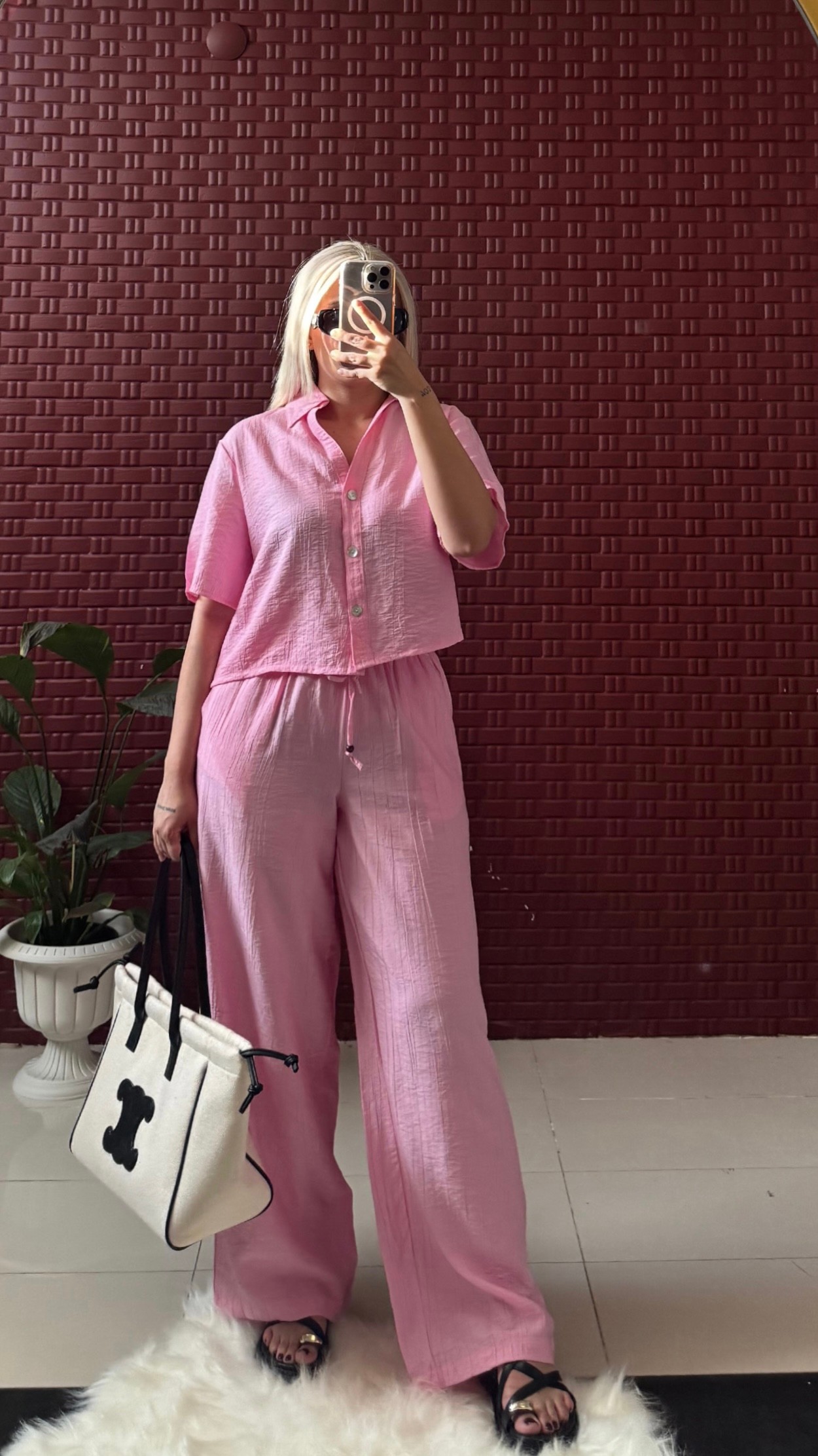 ZR Pembe Orijinal Marka Gömlek Pantolon Takım