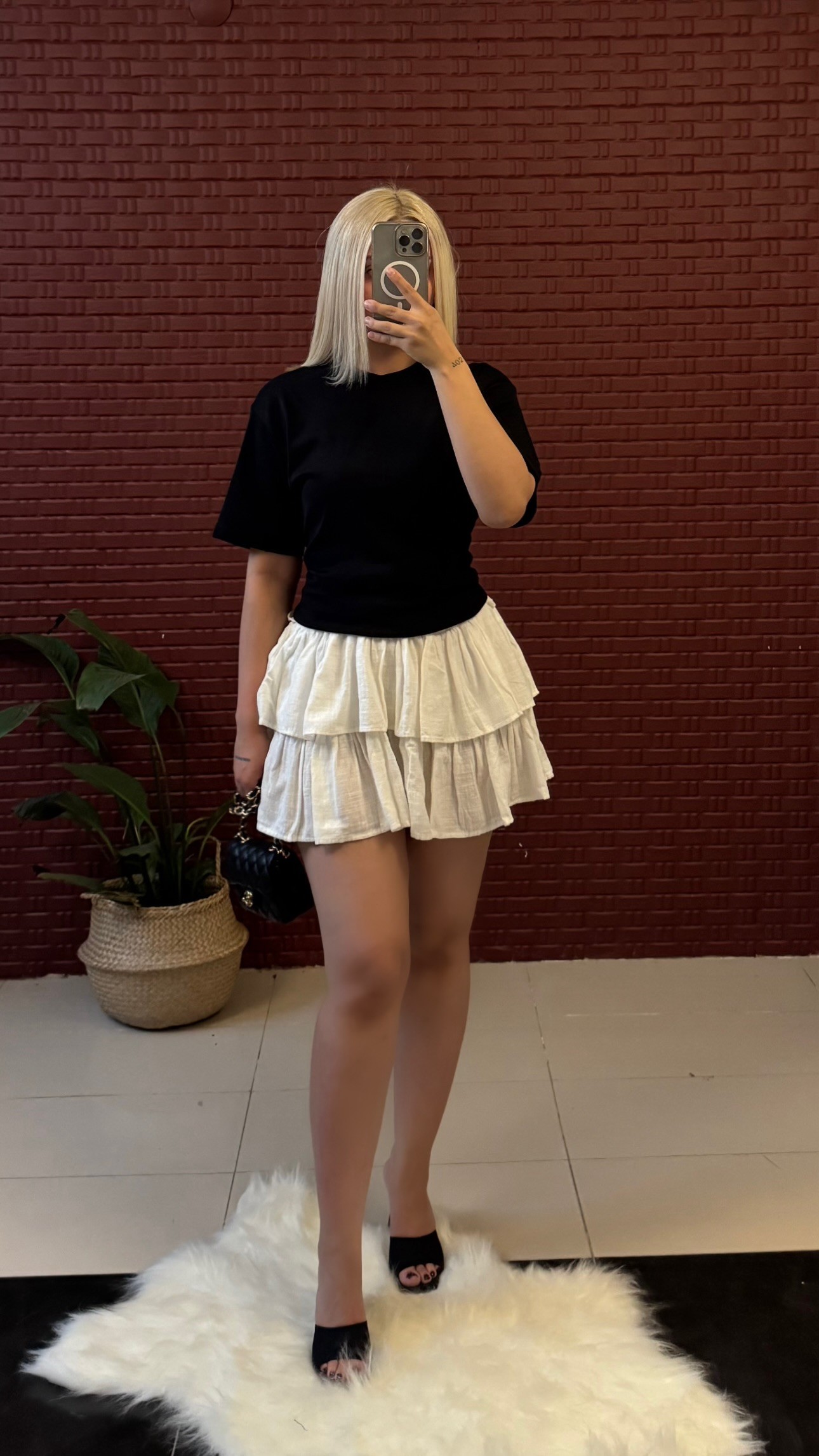 Müslin Kumaş Fırfırlı Etek