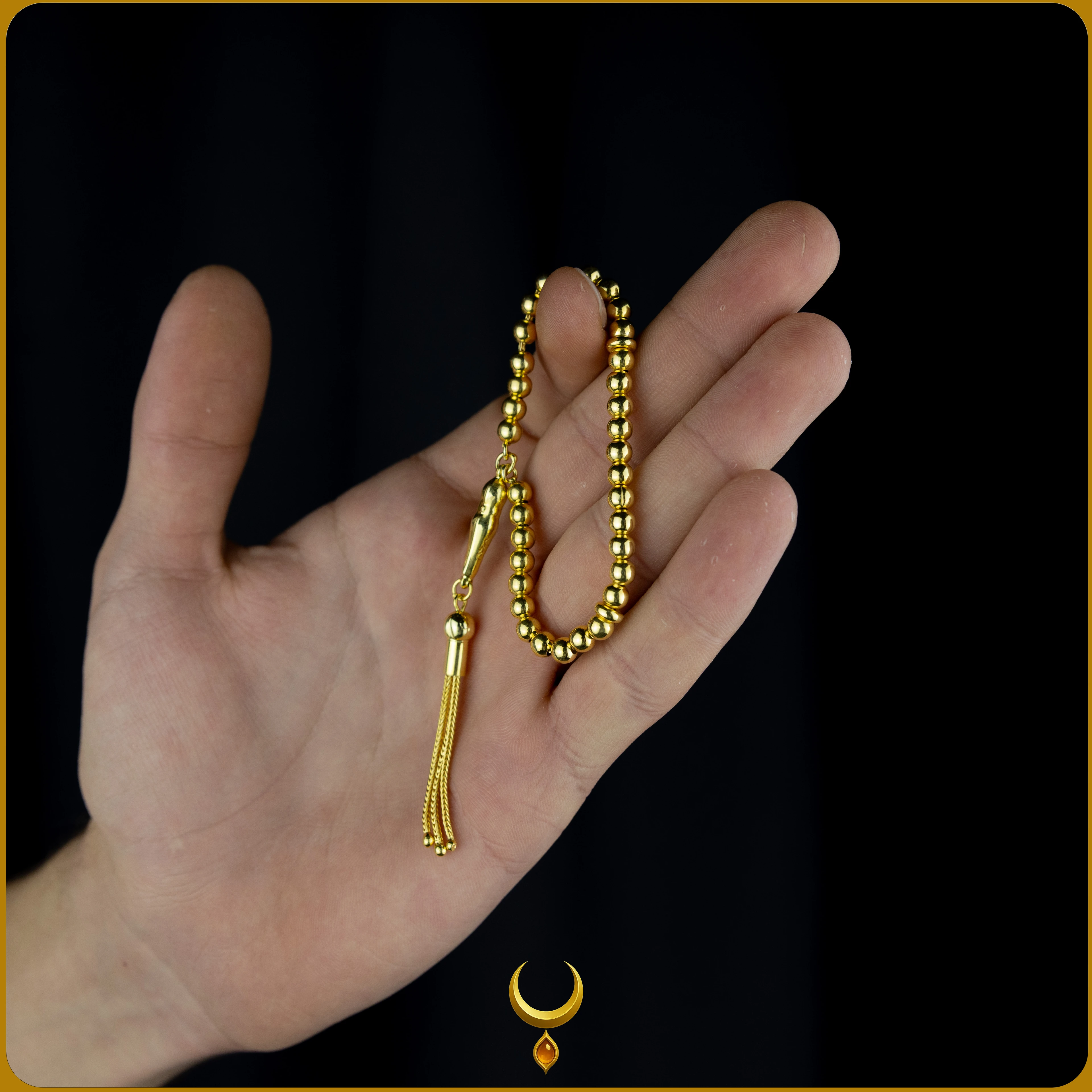 KÜRE KESİM GOLD 925 AYAR GÜMÜŞ TESBİH