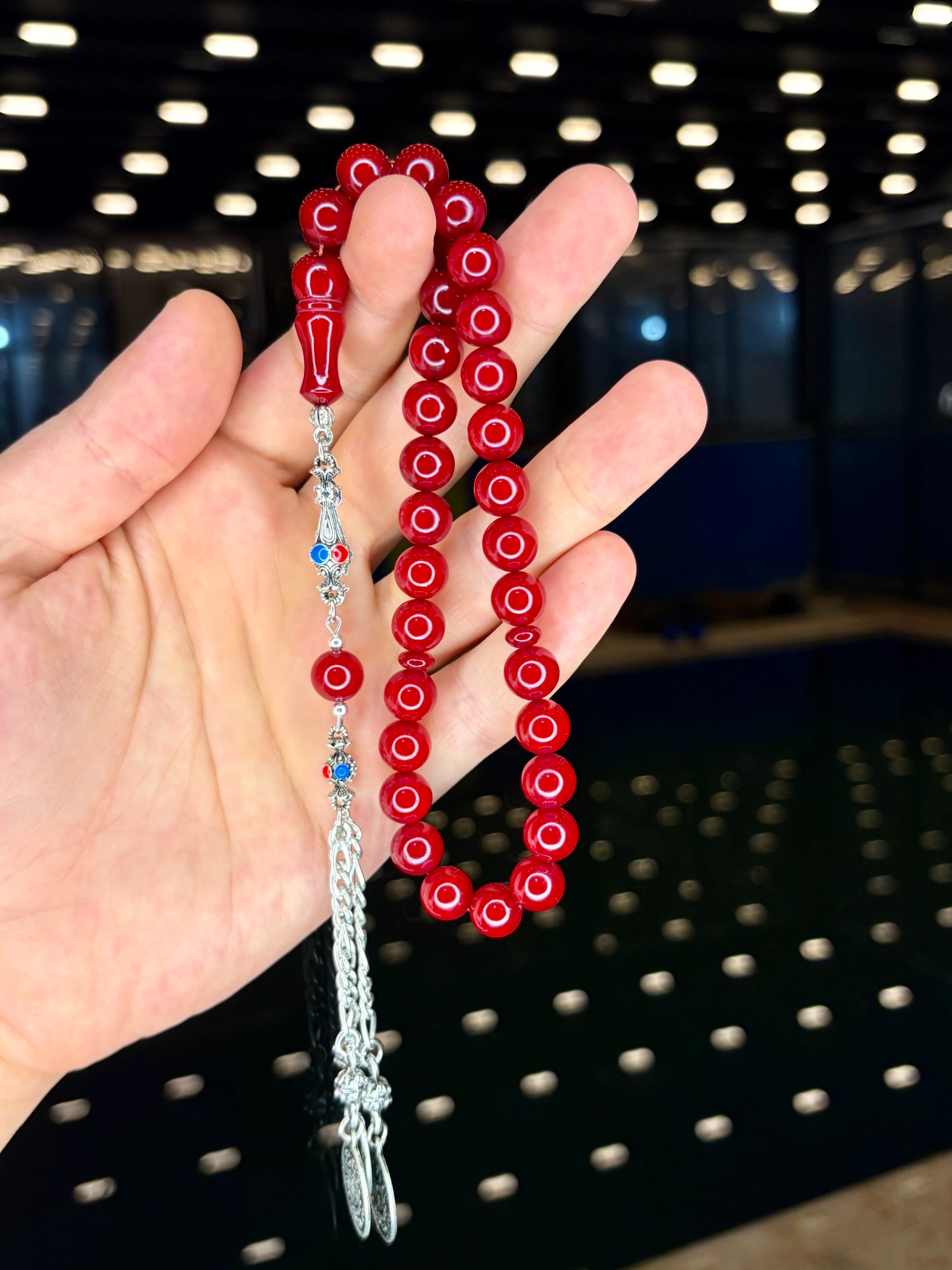 ALPAGA PÜSKÜLLÜ KÜRE KESİM  OSMANLI BENZETME SIKMA KEHRİBAR