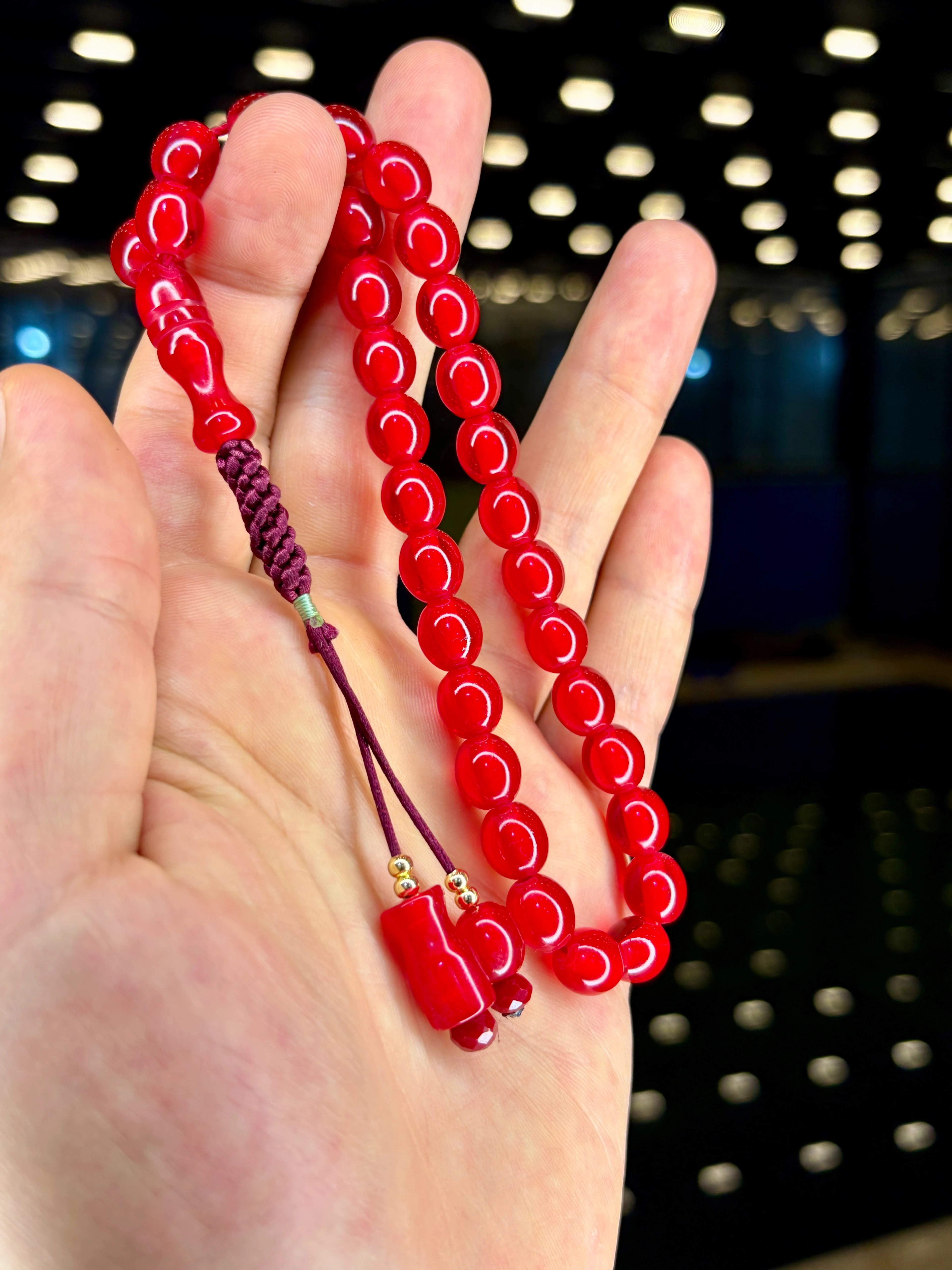 EL İŞÇİLİĞİ ÖRGÜLÜ BEYZİ KESİM SIKMA KEHRİBAR TESBİH