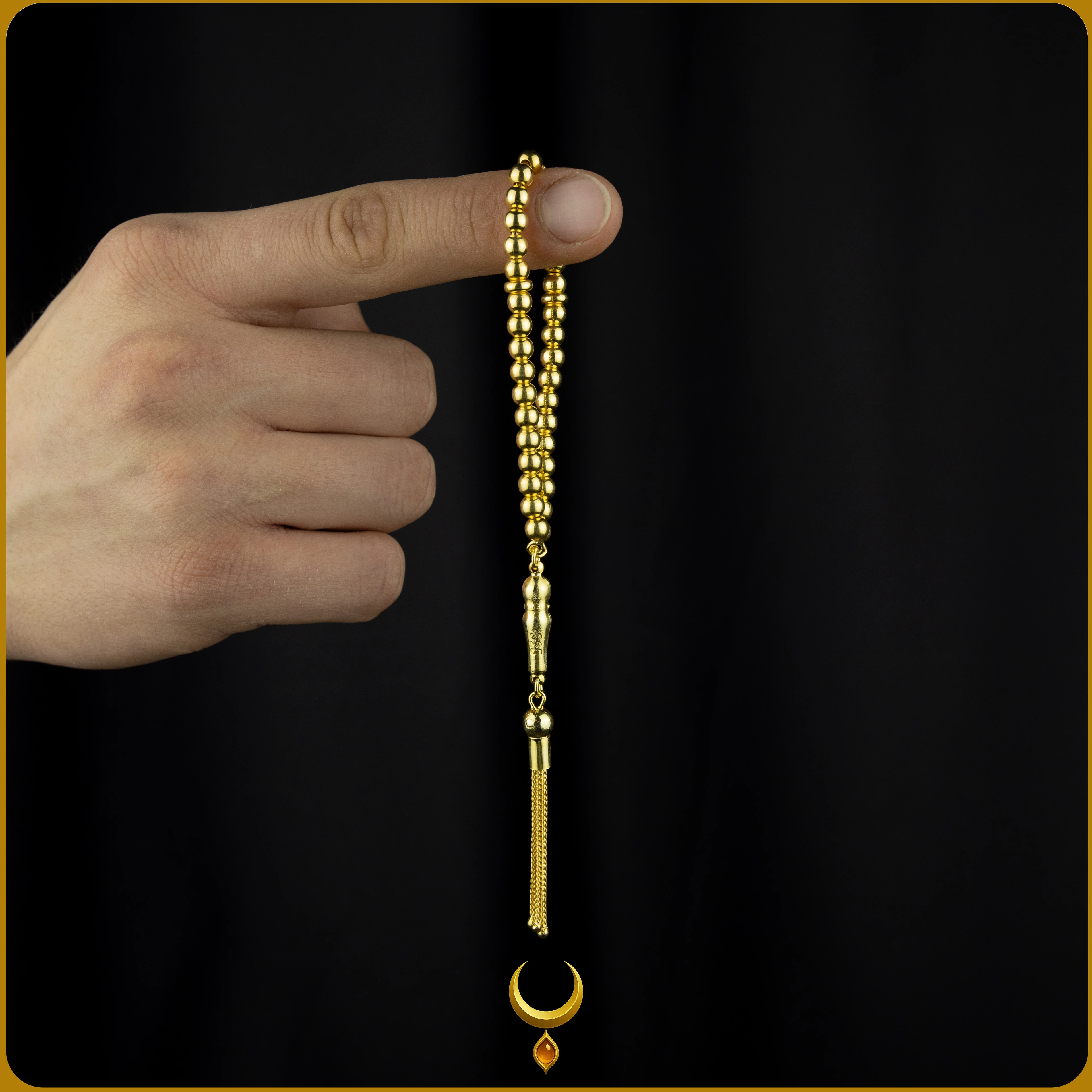 KÜRE KESİM GOLD 925 AYAR GÜMÜŞ TESBİH