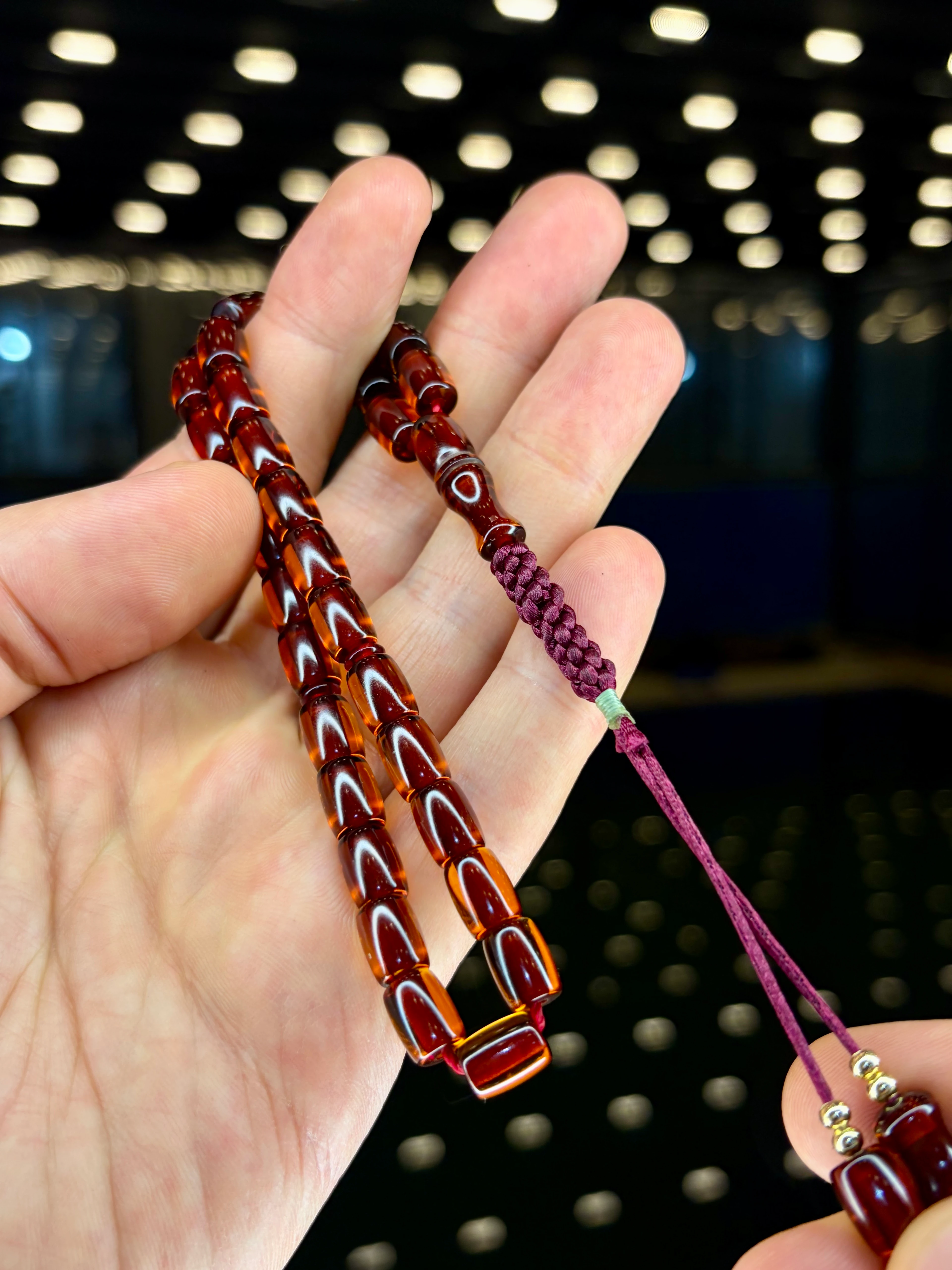 EL İŞÇİLİĞİ ÖRGÜLÜ KAPSÜL KESİM ATEŞ KEHRİBAR TESBİH