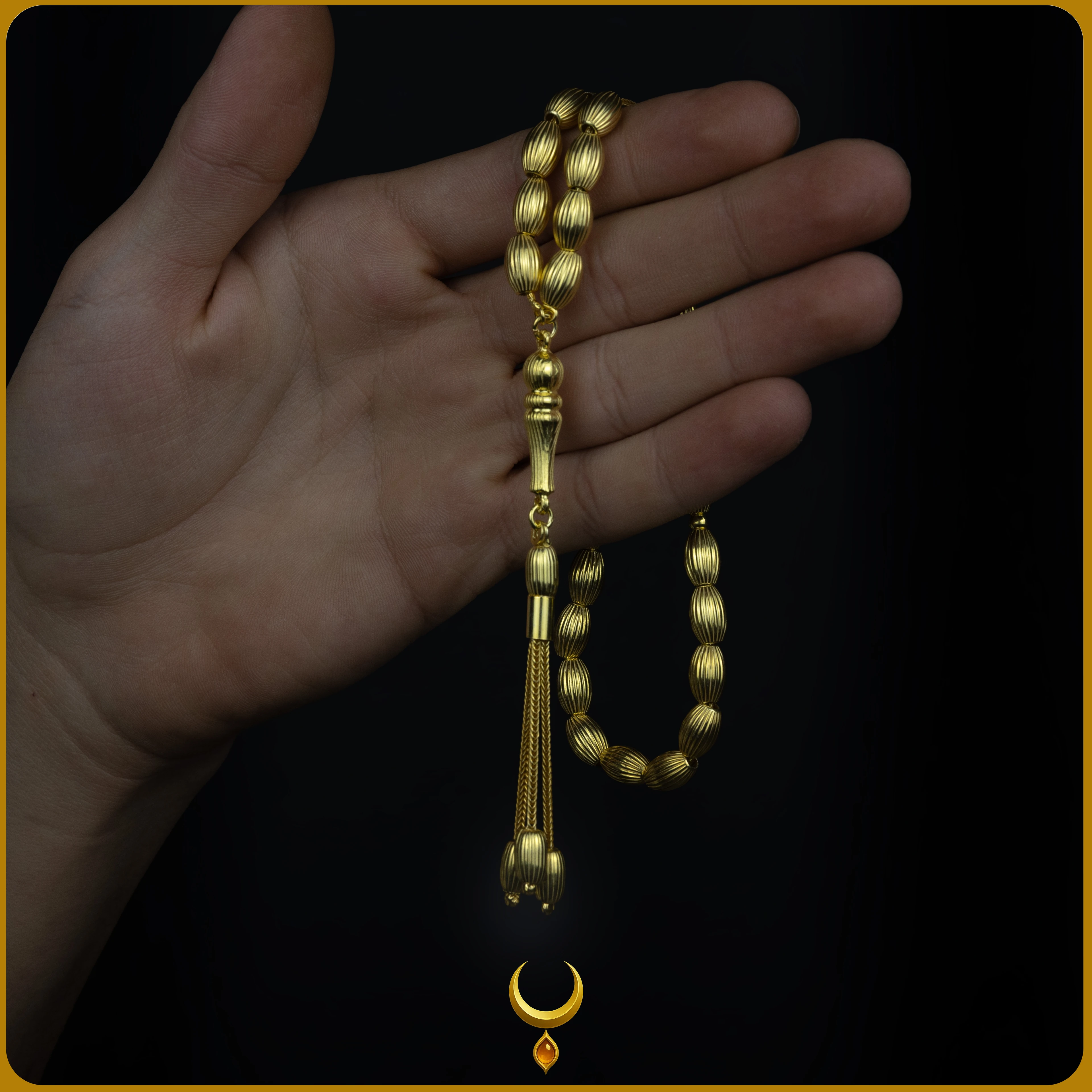 ARPA KESİM DÜZ ÇİZGİ MODELİ GOLD 925 AYAR GÜMÜŞ TESBİH