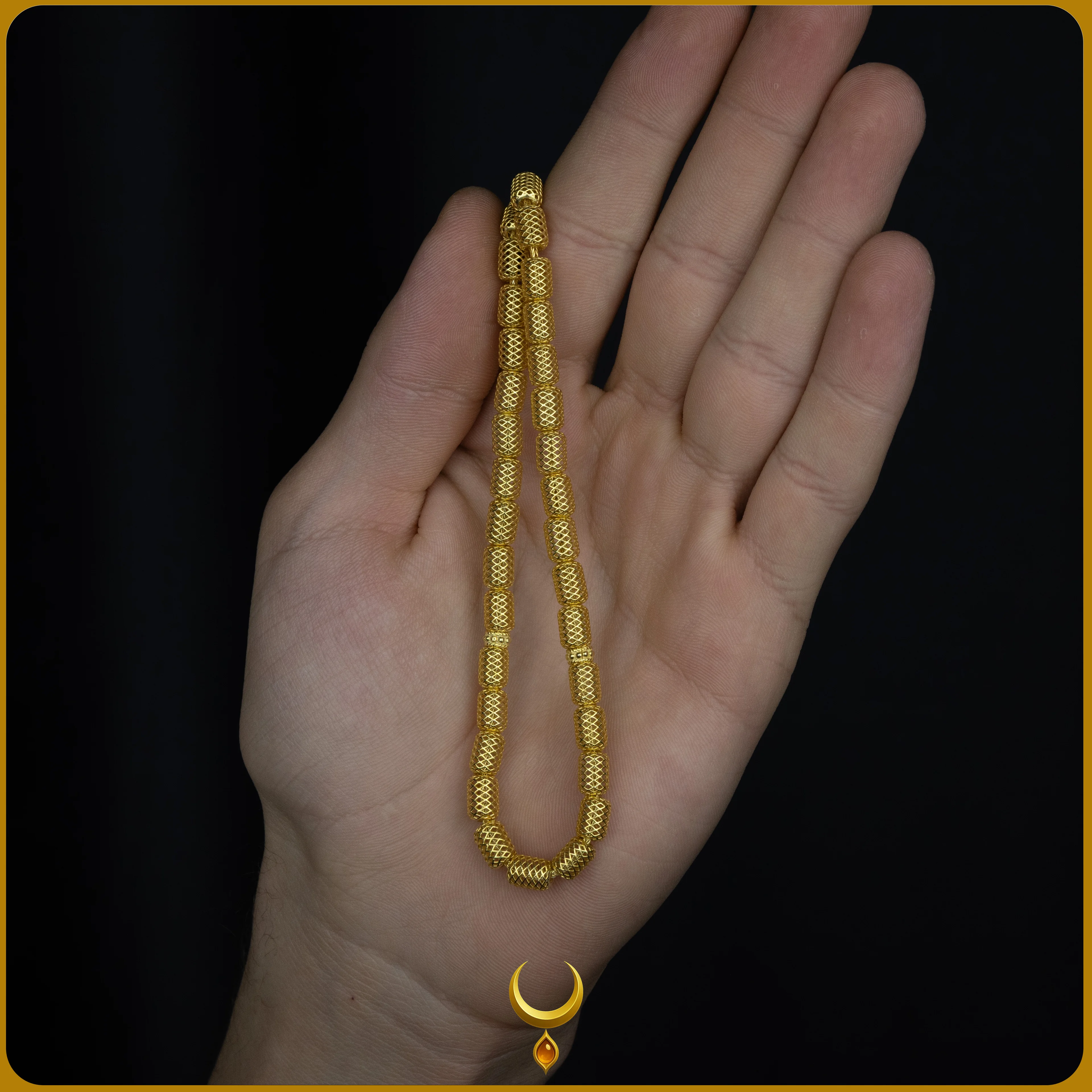 KAPSÜL KESİM TELKARİ MODEL GOLD 925 AYAR GÜMÜŞ TESBİH