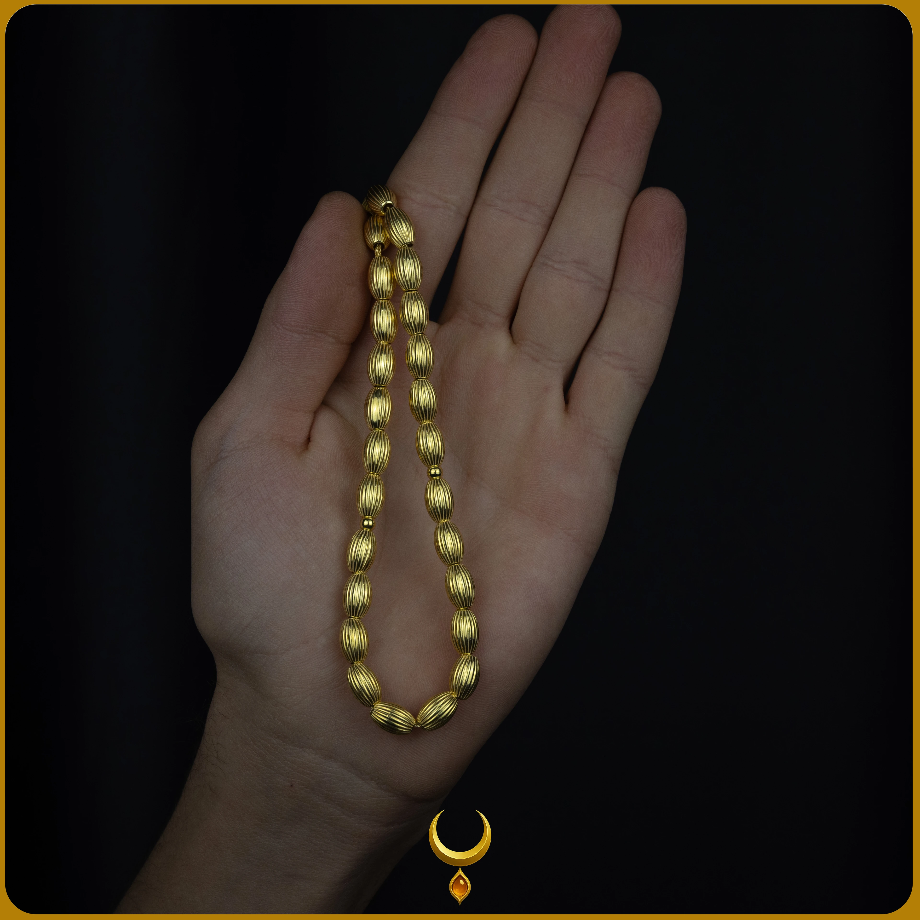 ARPA KESİM DÜZ ÇİZGİ MODELİ GOLD 925 AYAR GÜMÜŞ TESBİH