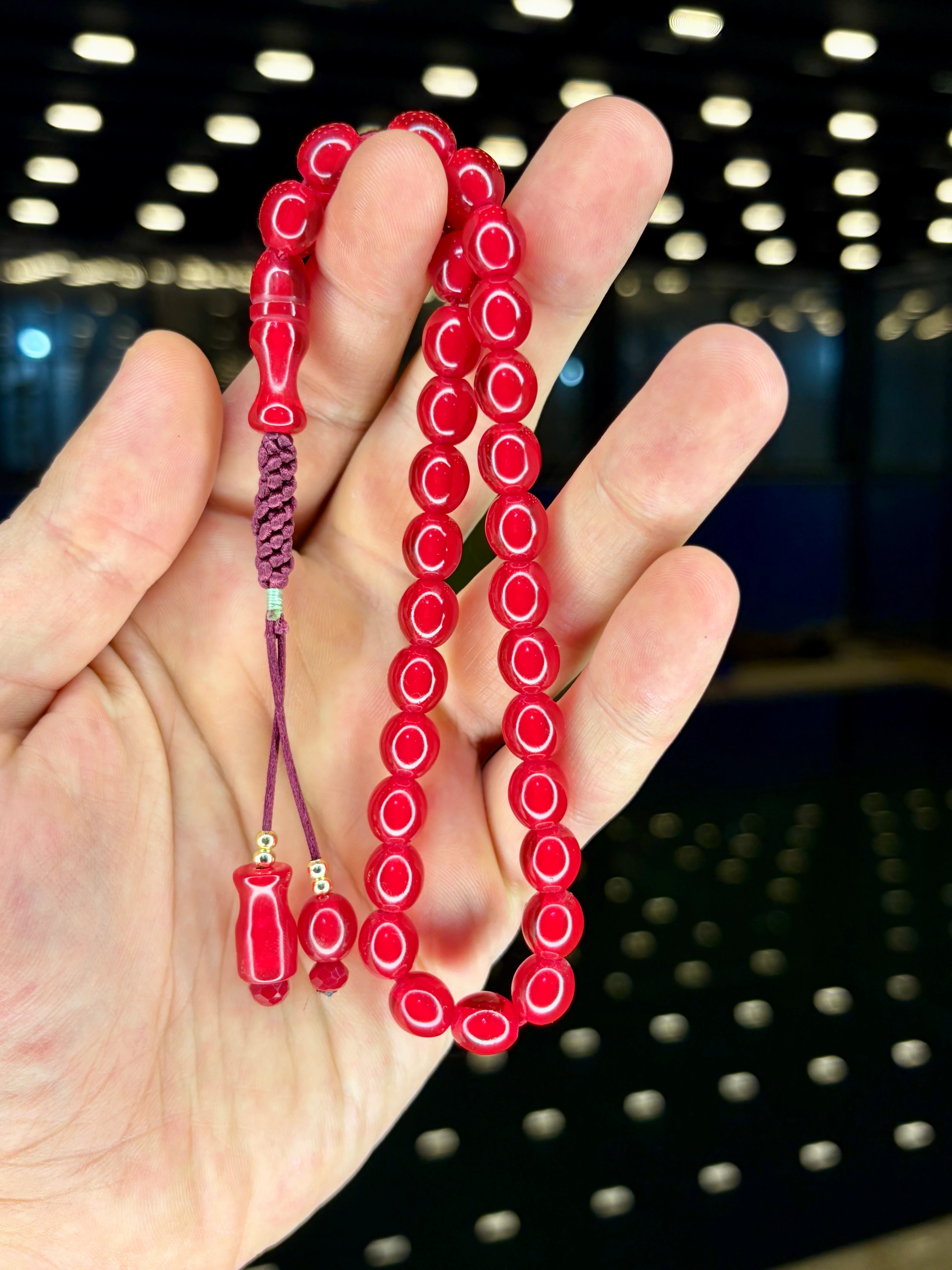 EL İŞÇİLİĞİ ÖRGÜLÜ BEYZİ KESİM SIKMA KEHRİBAR TESBİH