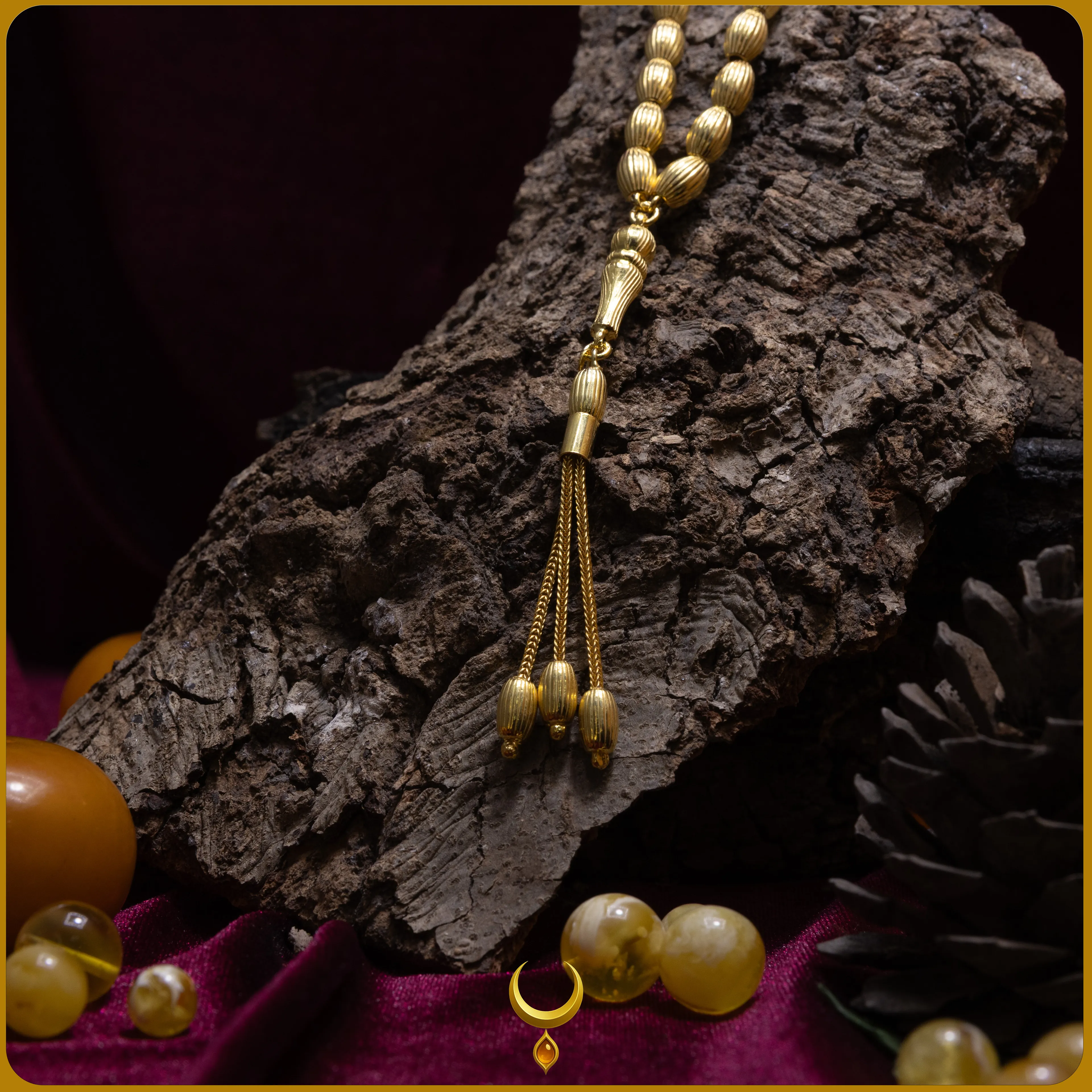 ARPA KESİM DÜZ ÇİZGİ MODELİ GOLD 925 AYAR GÜMÜŞ TESBİH