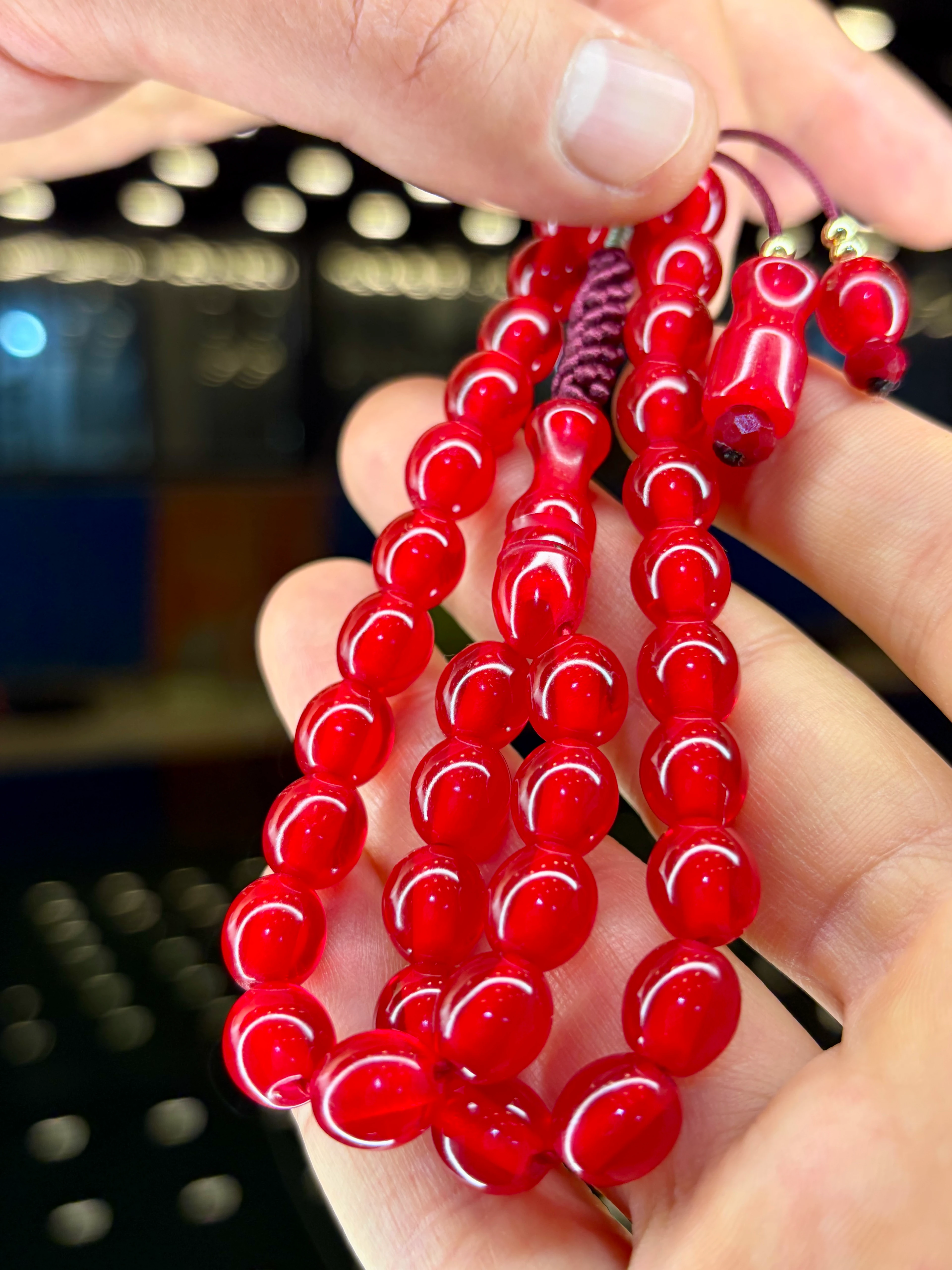 EL İŞÇİLİĞİ ÖRGÜLÜ BEYZİ KESİM SIKMA KEHRİBAR TESBİH